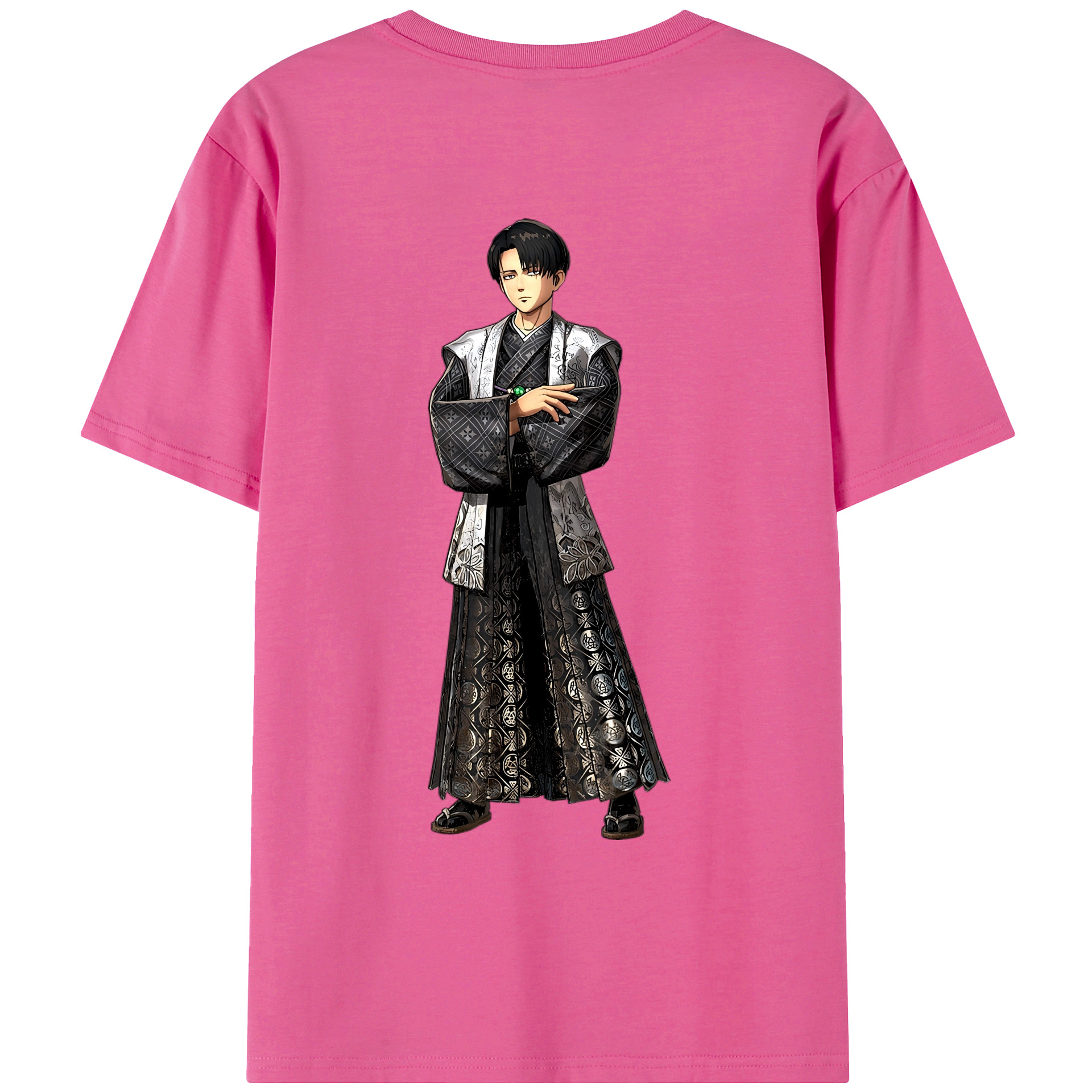 （画像用） 進撃の巨人 リヴァイ·アッカーマン Attack on Titan Levi Ackerman レディース半袖Tシャツ(バックプリント)