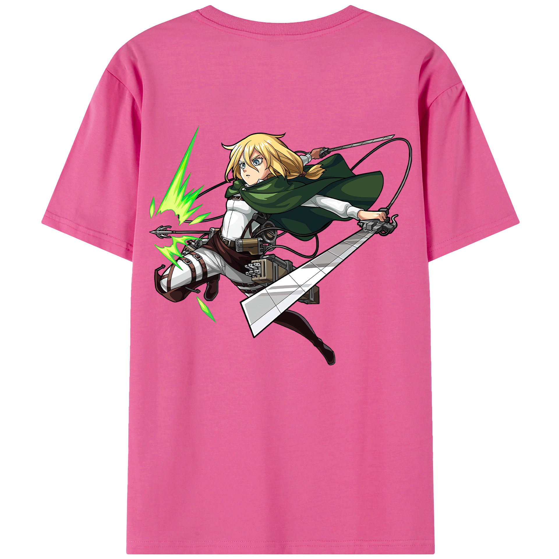 （画像用） 進撃の巨人 クリスタ·レンズ Attack on Titan Christa Lenz レディース半袖Tシャツ(バックプリント)
