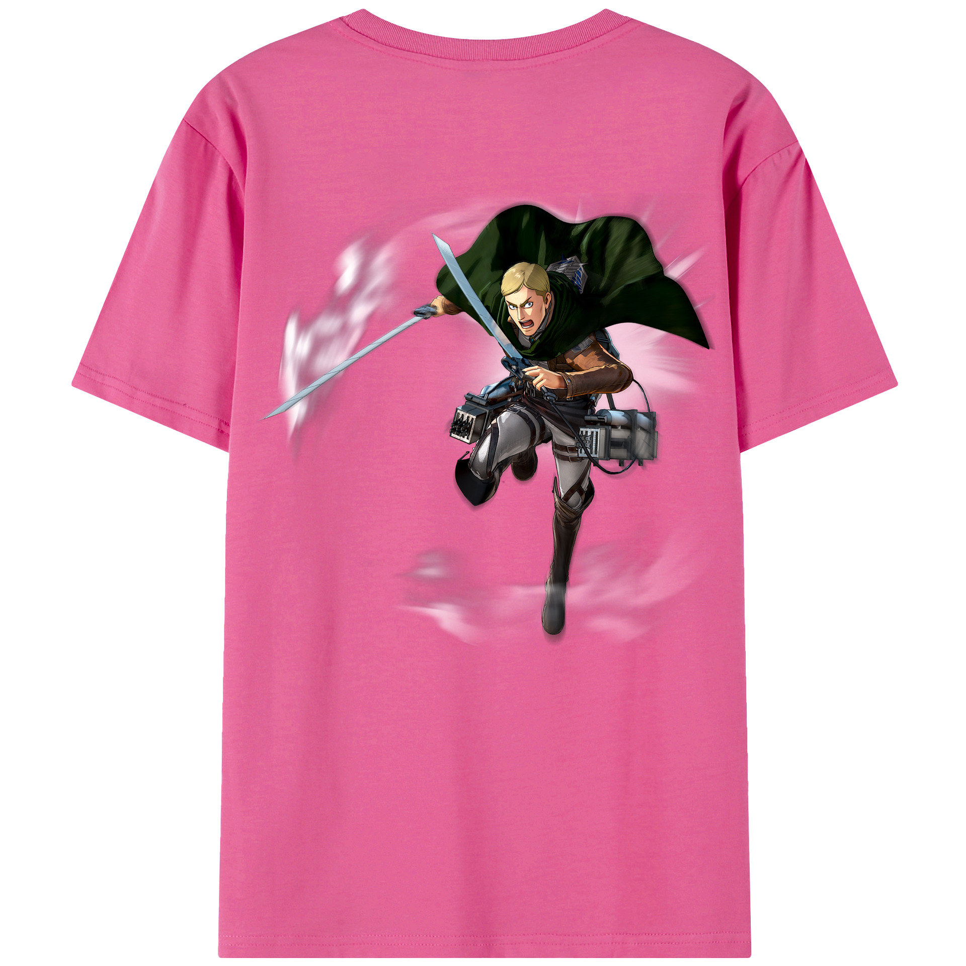 （画像用） 進撃の巨人 エルヴィン・スミス Attack on Titan Erwin Smith レディース半袖Tシャツ(バックプリント)