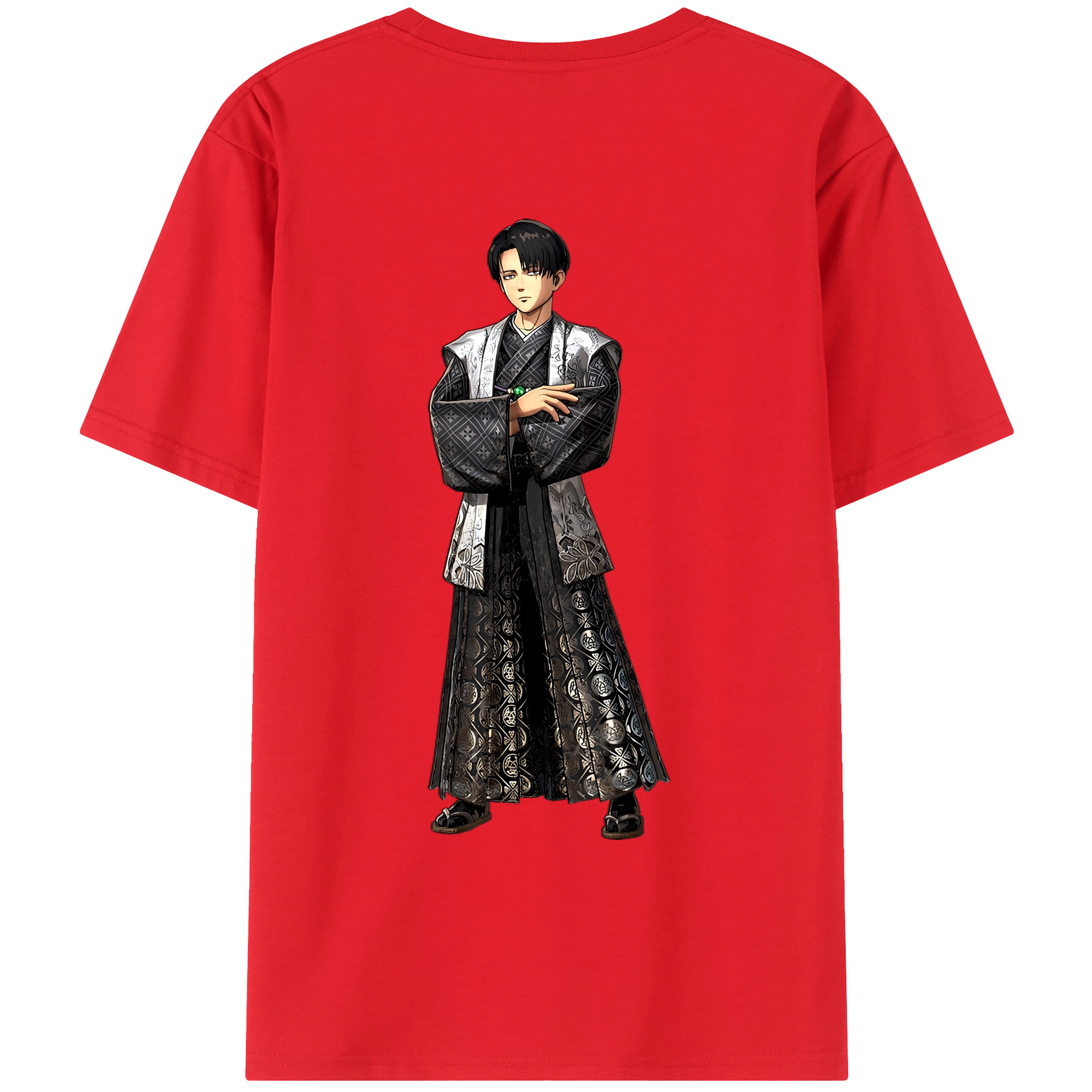 （画像用） 進撃の巨人 リヴァイ·アッカーマン Attack on Titan Levi Ackerman レディース半袖Tシャツ(バックプリント)