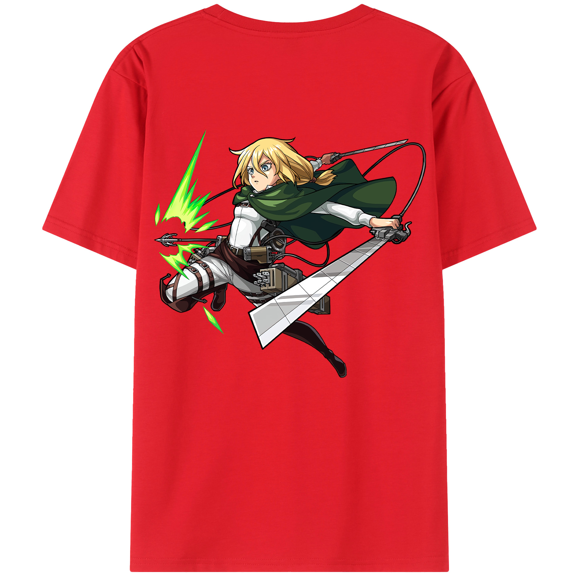 （画像用） 進撃の巨人 クリスタ·レンズ Attack on Titan Christa Lenz レディース半袖Tシャツ(バックプリント)