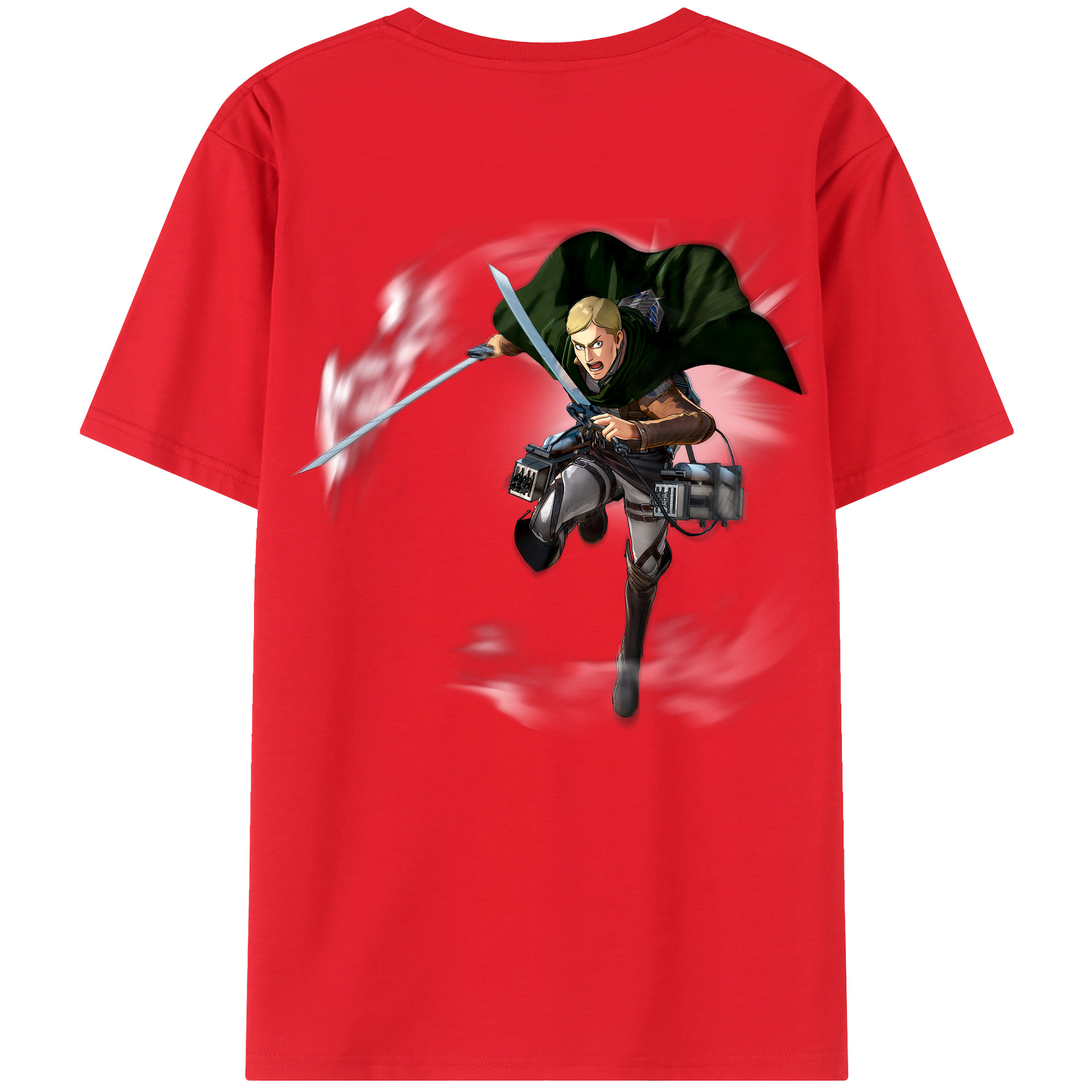 （画像用） 進撃の巨人 エルヴィン・スミス Attack on Titan Erwin Smith レディース半袖Tシャツ(バックプリント)