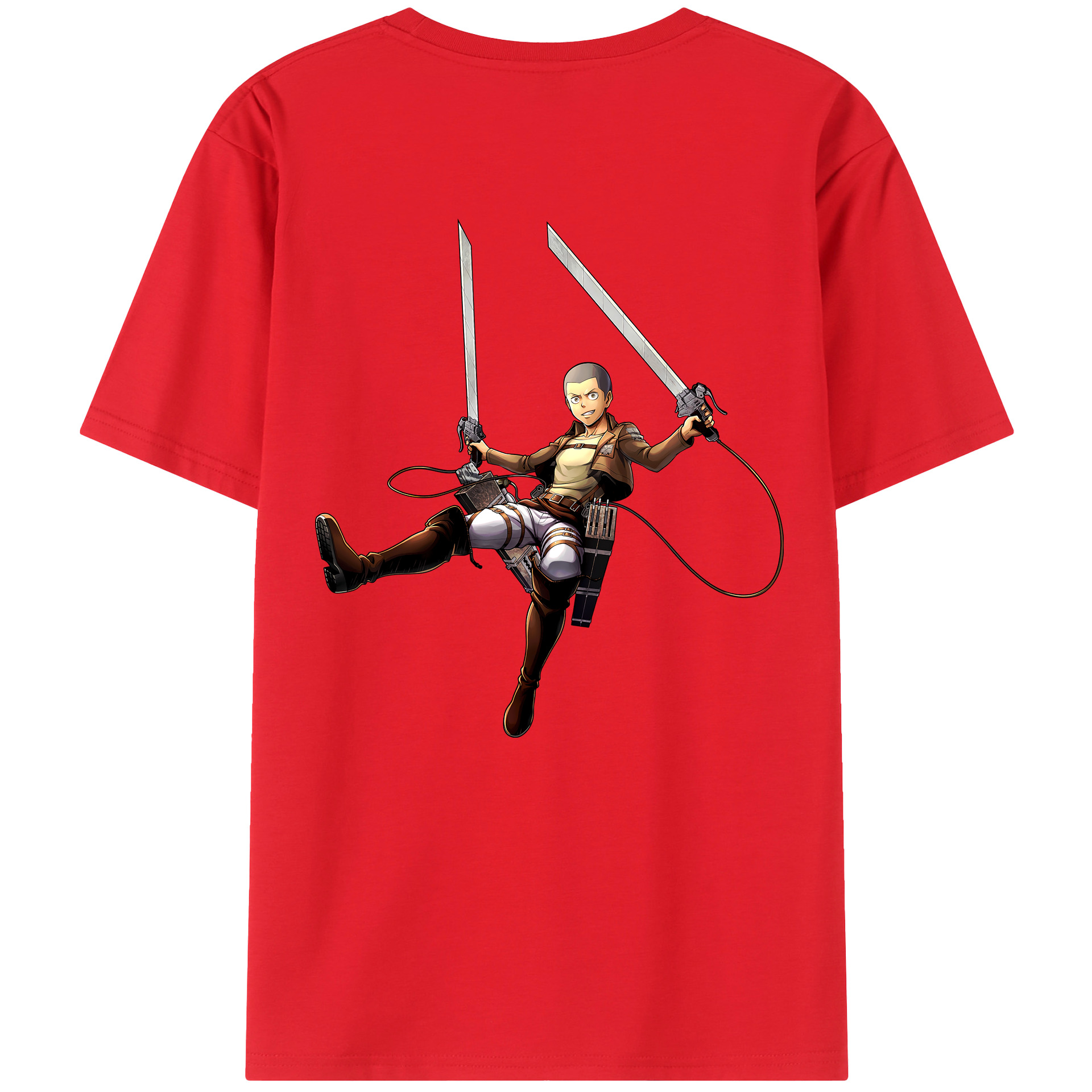 （画像用） 進撃の巨人 コニー·スプリンガー Attack on Titan Connie Springer レディース半袖Tシャツ(バックプリント)