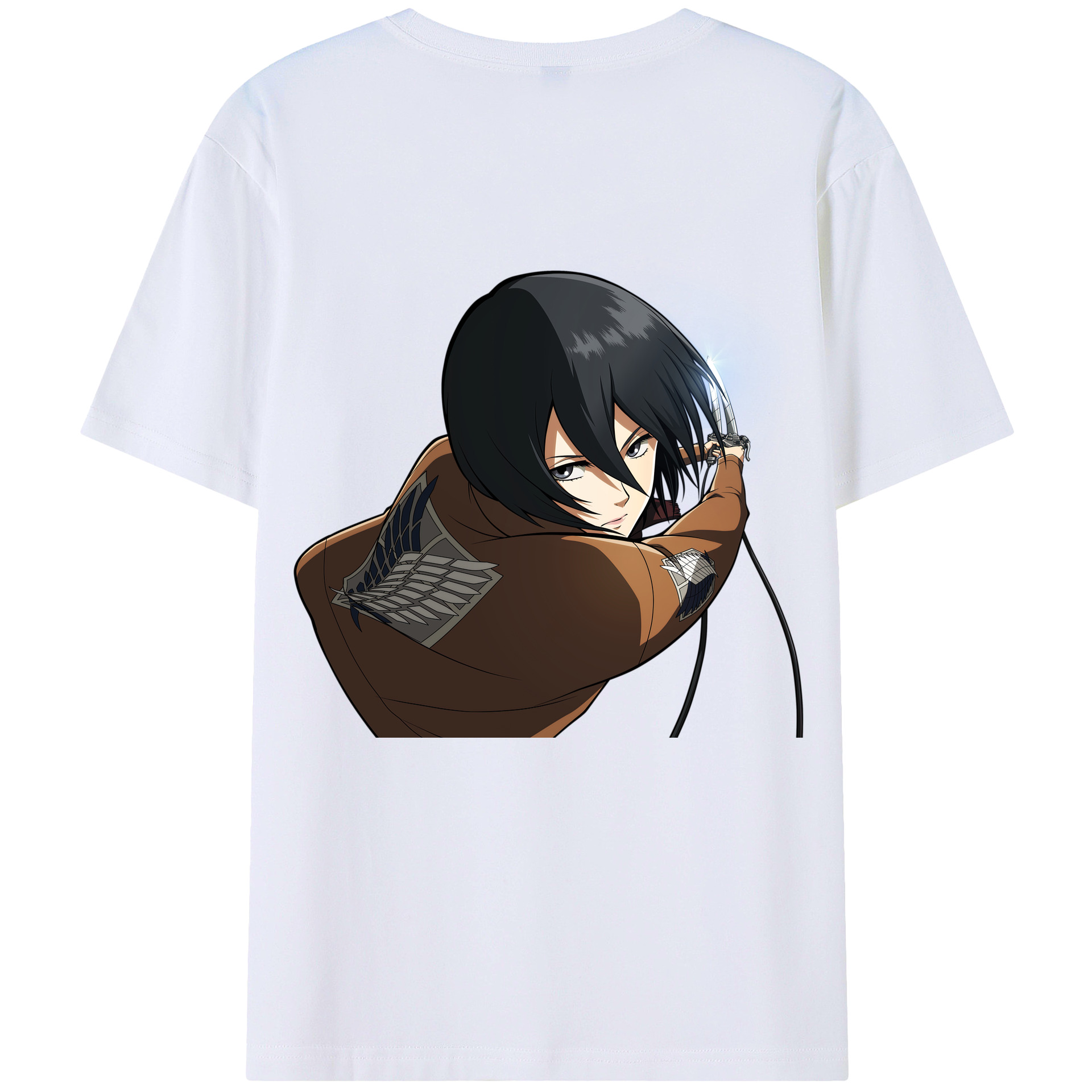 （画像用） 進撃の巨人 ミカサ·アッカーマン Attack on Titan Mikasa Ackerman レディース半袖Tシャツ(バックプリント)