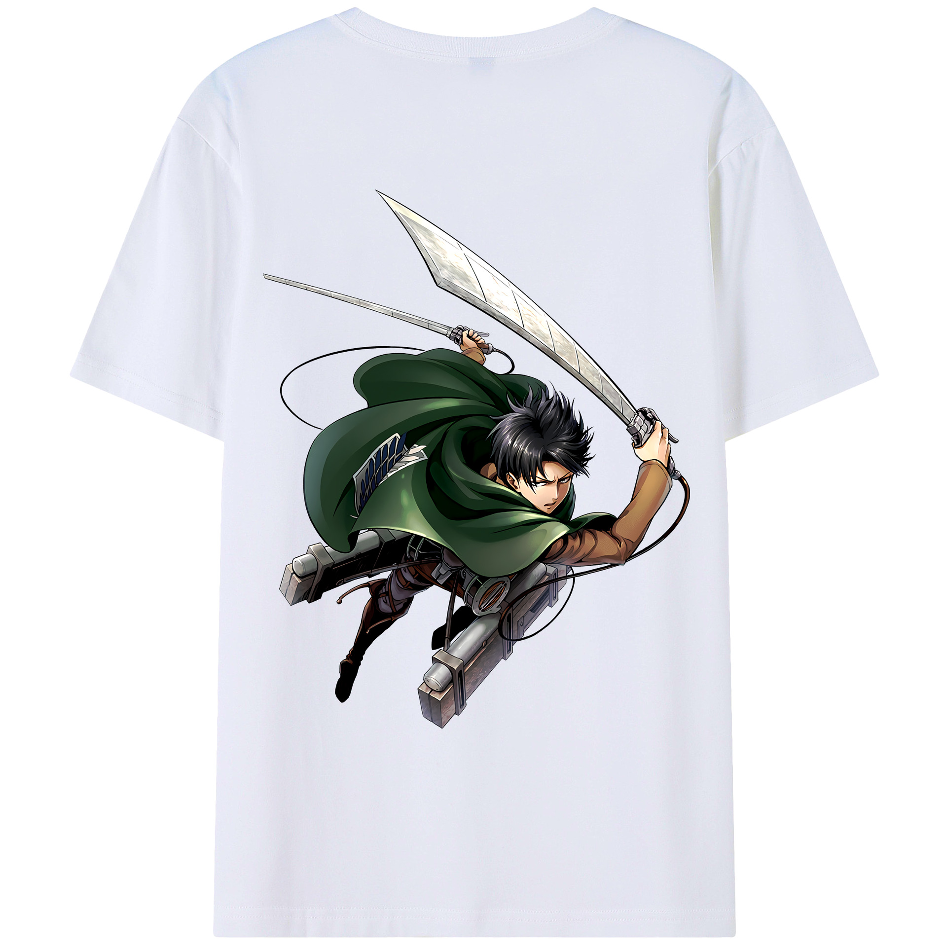 （画像用） 進撃の巨人 リヴァイ·アッカーマン Attack on Titan Levi Ackerman レディース半袖Tシャツ(バックプリント)