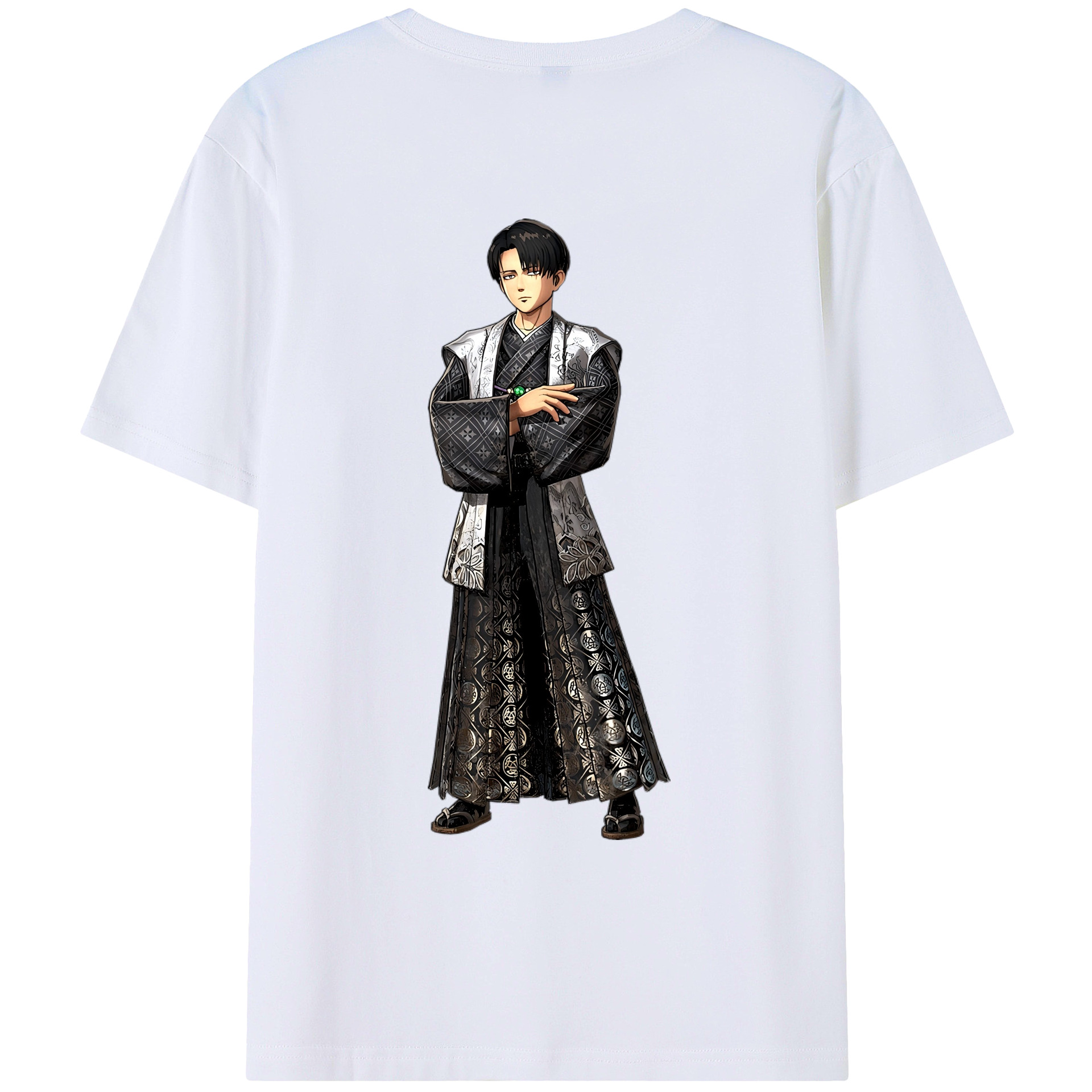 （画像用） 進撃の巨人 リヴァイ·アッカーマン Attack on Titan Levi Ackerman レディース半袖Tシャツ(バックプリント)