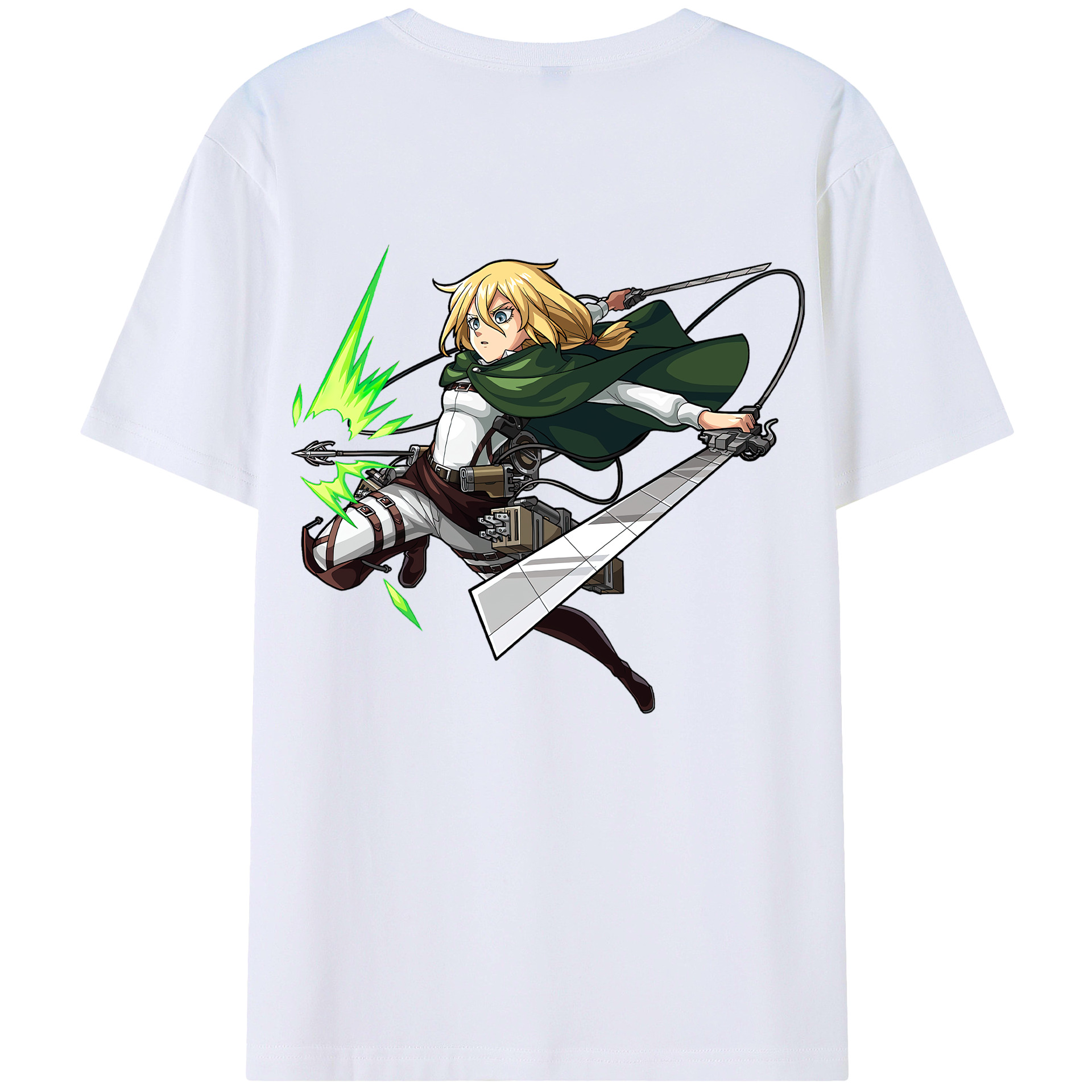 （画像用） 進撃の巨人 クリスタ·レンズ Attack on Titan Christa Lenz レディース半袖Tシャツ(バックプリント)