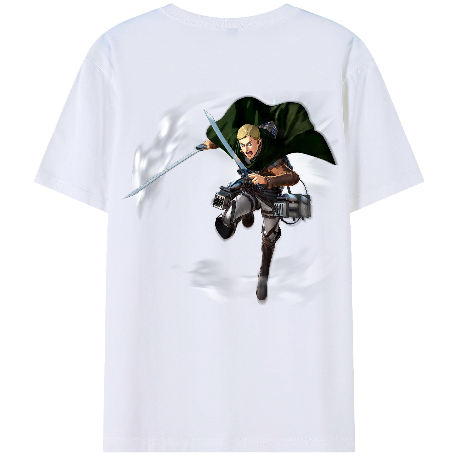 （画像用） 進撃の巨人 エルヴィン・スミス Attack on Titan Erwin Smith レディース半袖Tシャツ(バックプリント)