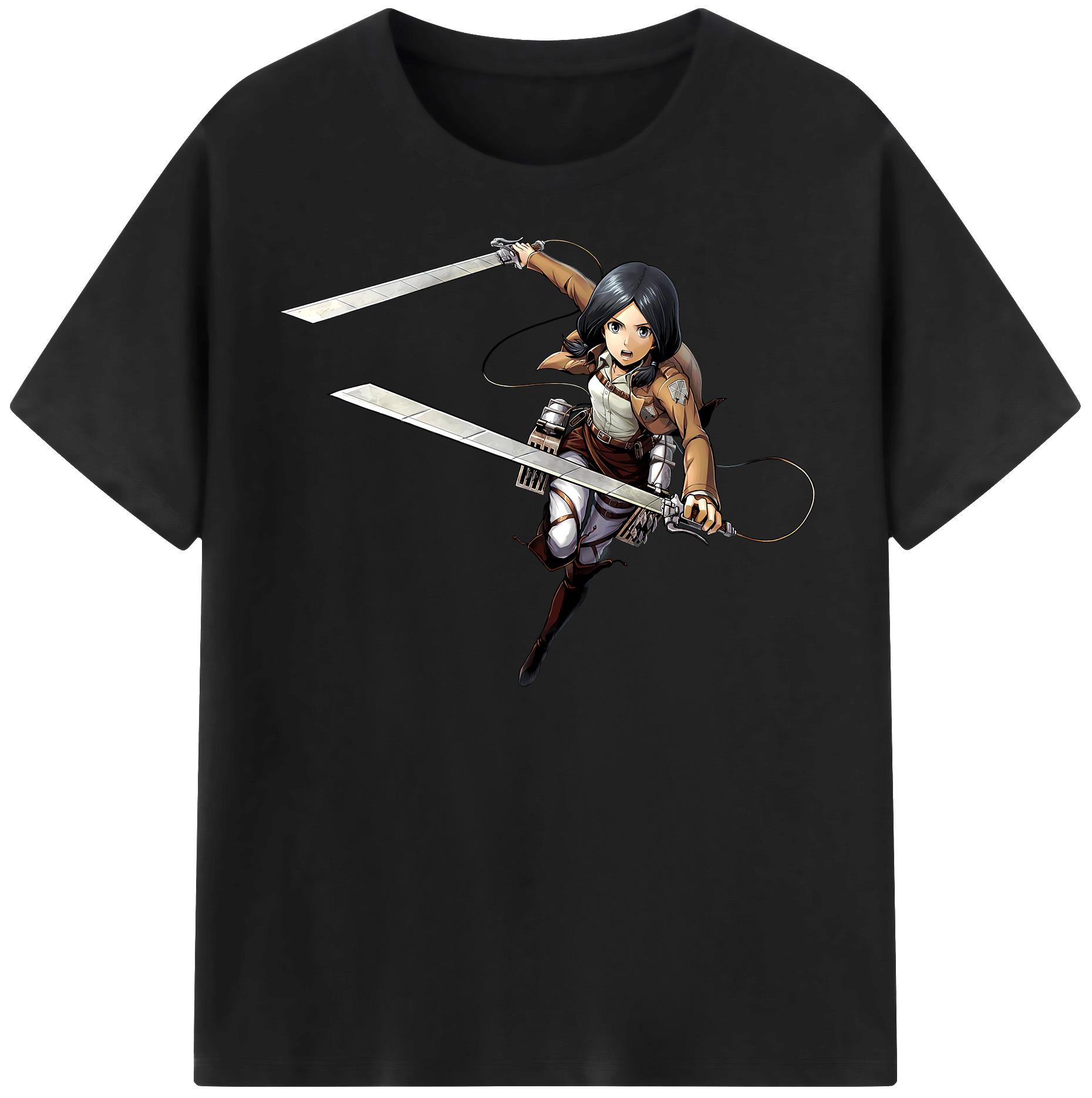（画像用） 進撃の巨人 ミカサ·アッカーマン Attack on Titan Mikasa Ackerman レディースカジュアルプリントTシャツ（綿100％）