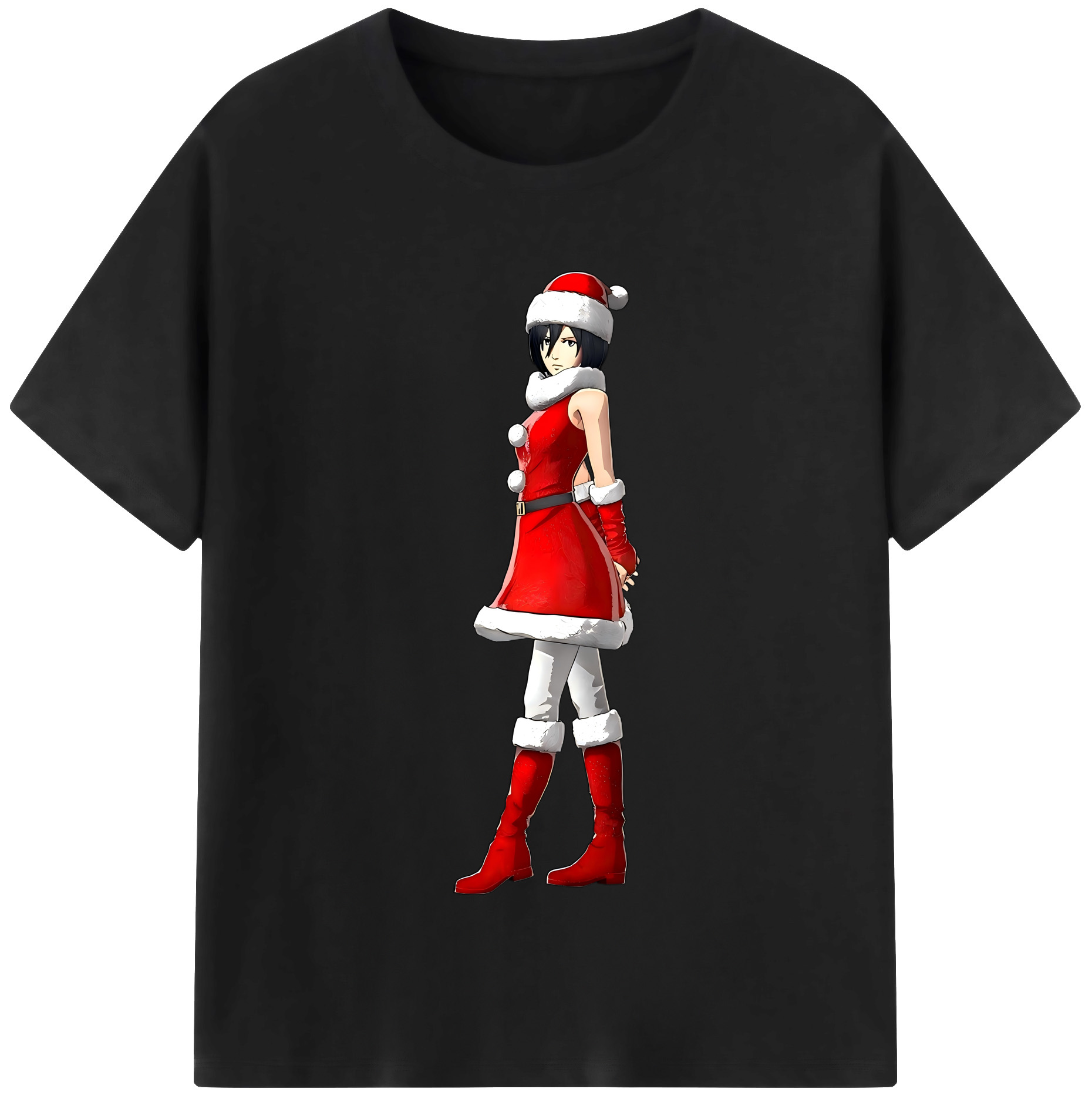 （画像用） 進撃の巨人 ミカサ·アッカーマン Attack on Titan Mikasa Ackerman レディースカジュアルプリントTシャツ（綿100％）