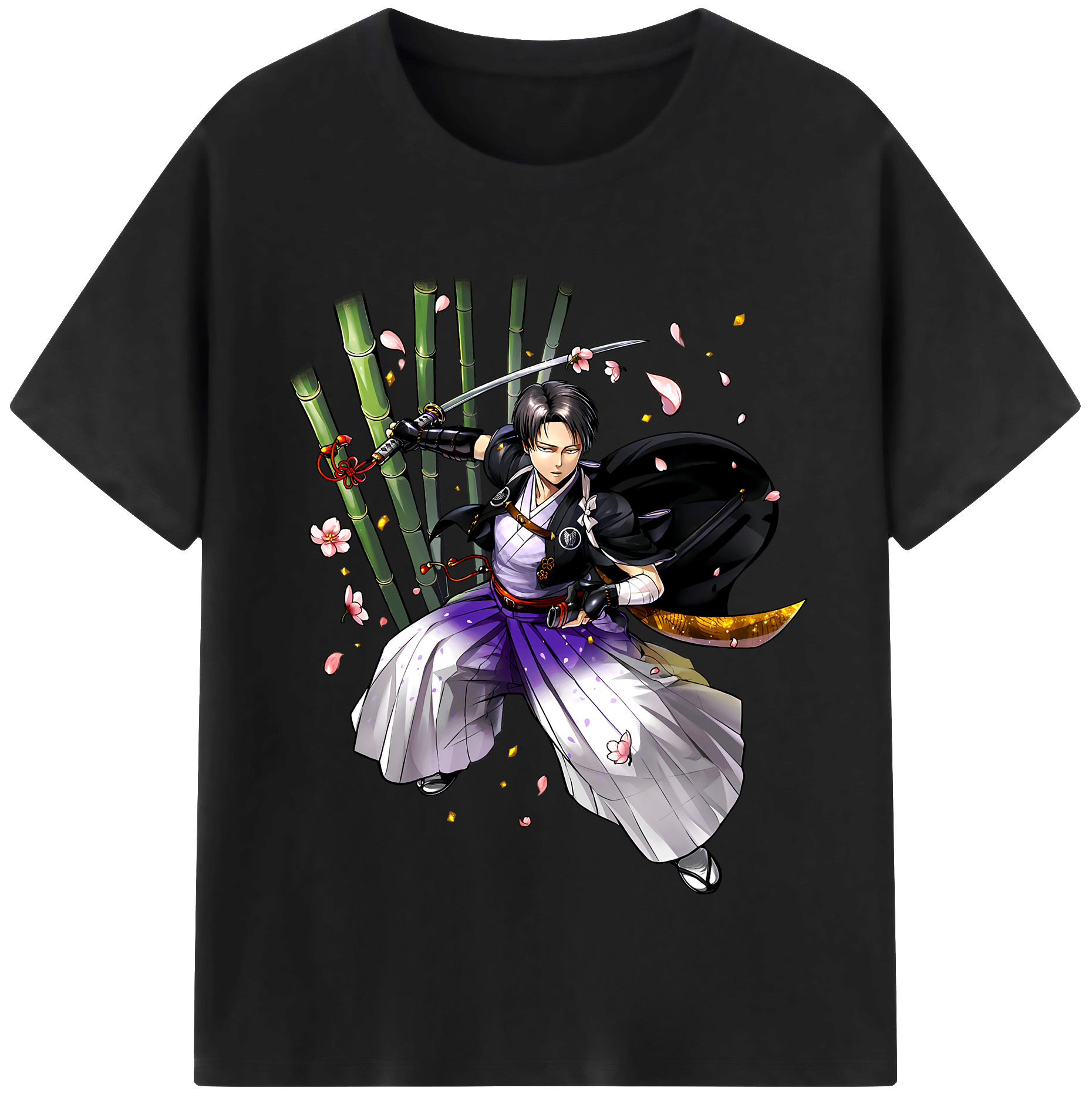 （画像用） 進撃の巨人 リヴァイ·アッカーマン Attack on Titan Levi Ackerman レディースカジュアルプリントTシャツ（綿100％）