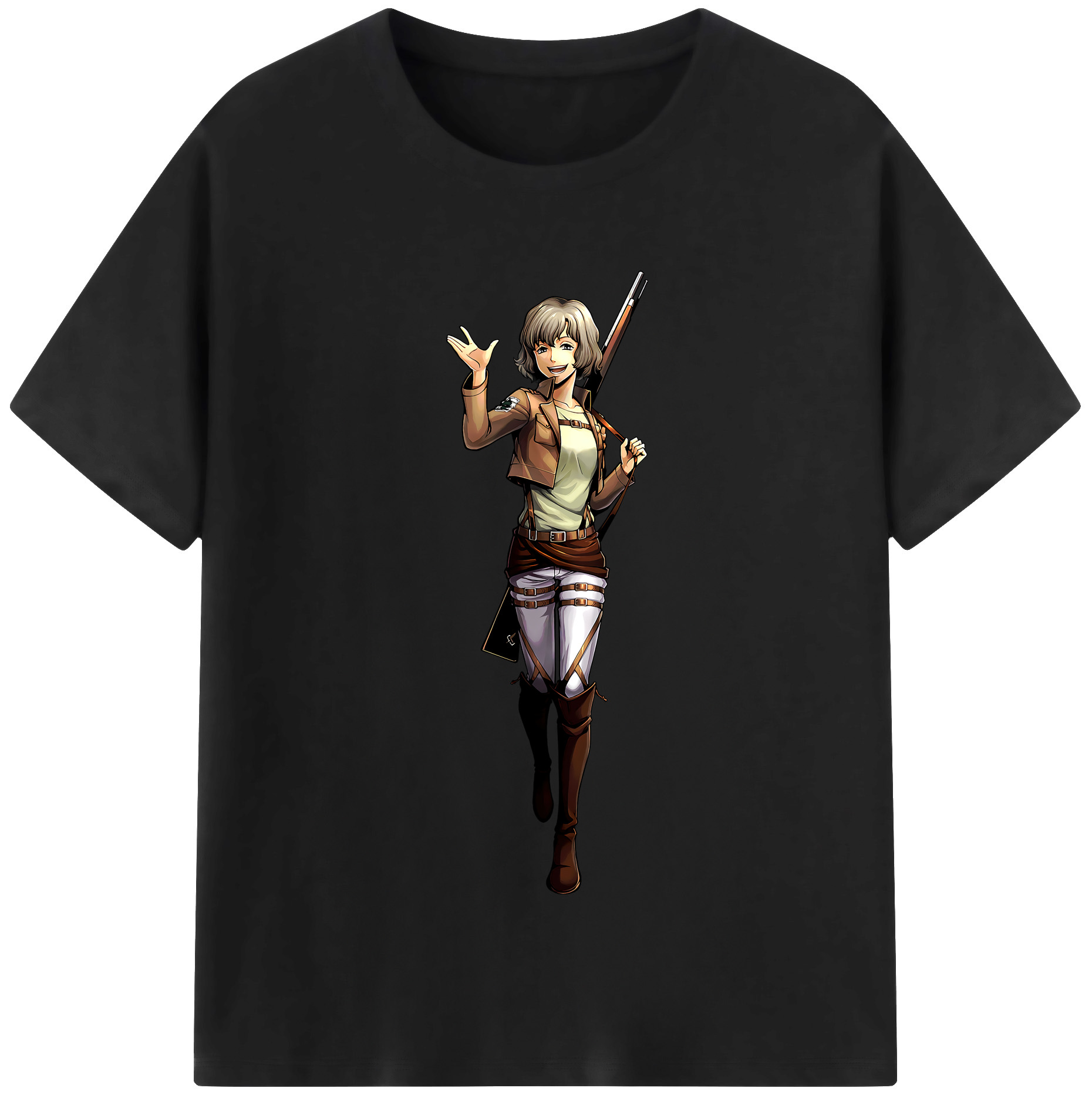 （画像用） 進撃の巨人 ヒツチ Attack on Titan Hitch レディースカジュアルプリントTシャツ（綿100％）
