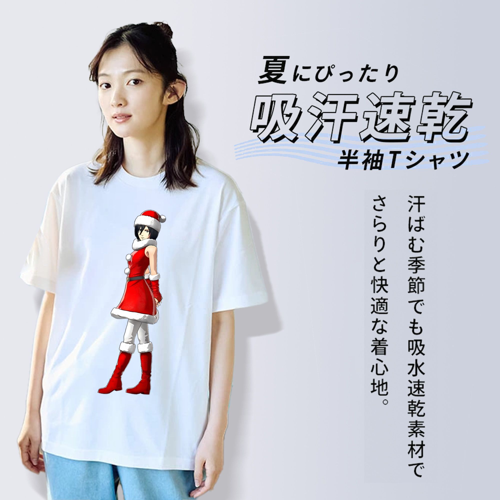 進撃の巨人 ミカサ·アッカーマン Attack on Titan Mikasa Ackerman レディースカジュアルプリントTシャツ（綿100％）