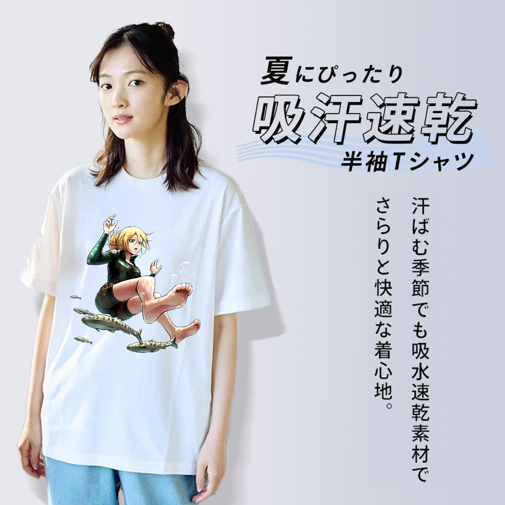 進撃の巨人 クリスタ·レンズ Attack on Titan Christa Lenz レディースカジュアルプリントTシャツ（綿100％）