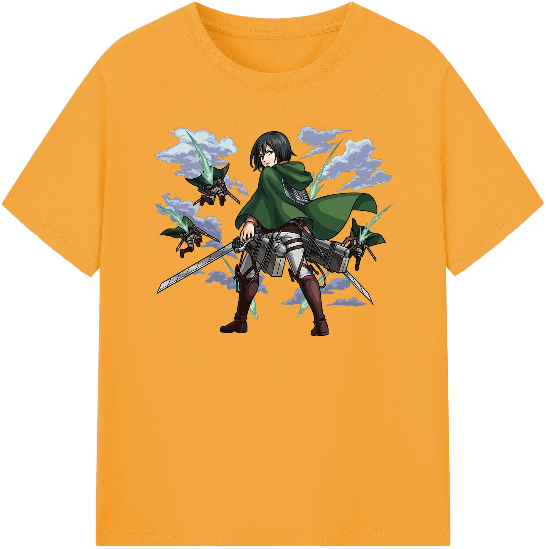 （画像用） 進撃の巨人 ミカサ·アッカーマン Attack on Titan Mikasa Ackerman レディースカジュアルプリントTシャツ（綿100％）