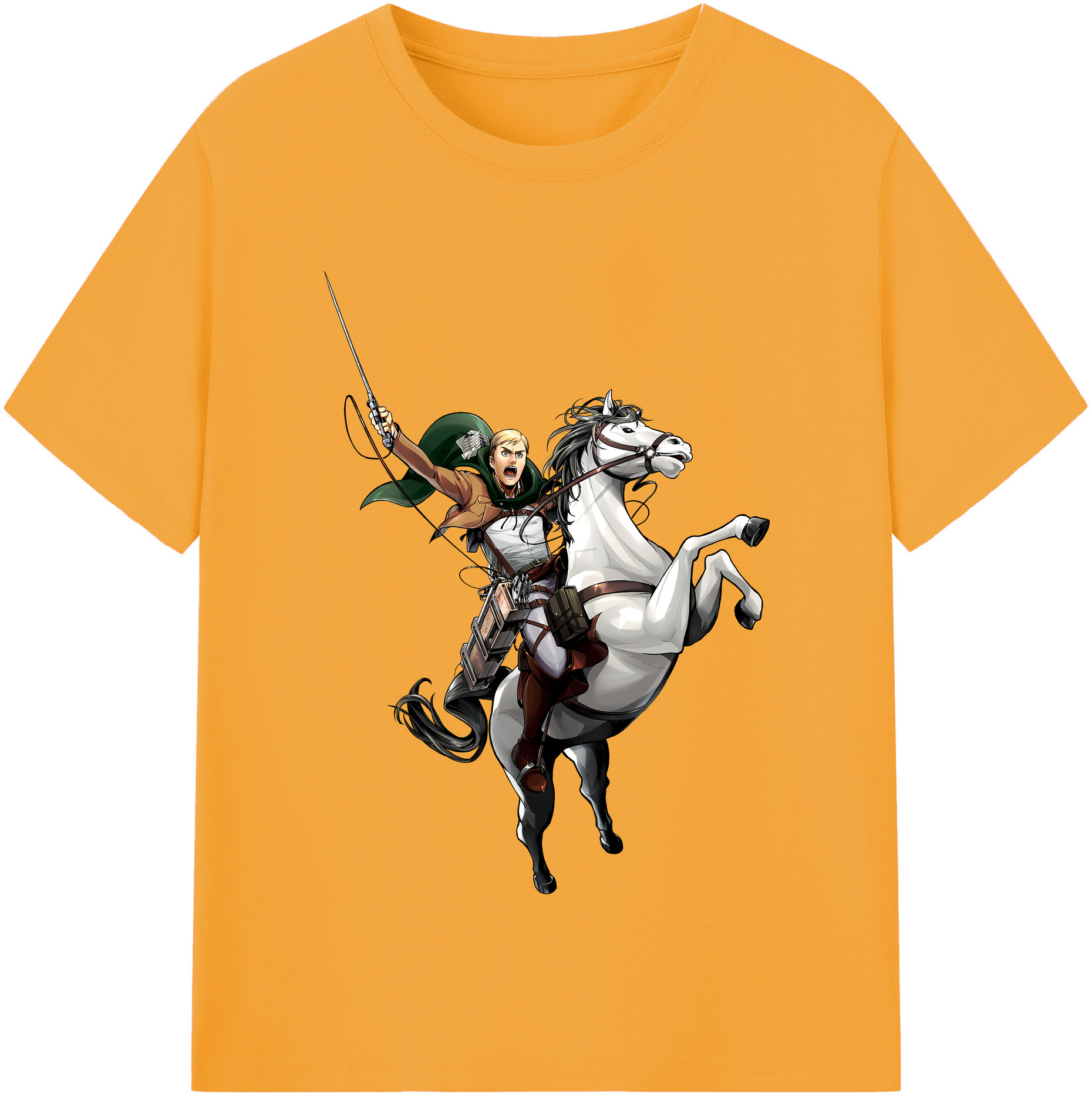 （画像用） 進撃の巨人 エルヴィン・スミス Attack on Titan Erwin Smith レディースカジュアルプリントTシャツ（綿100％）