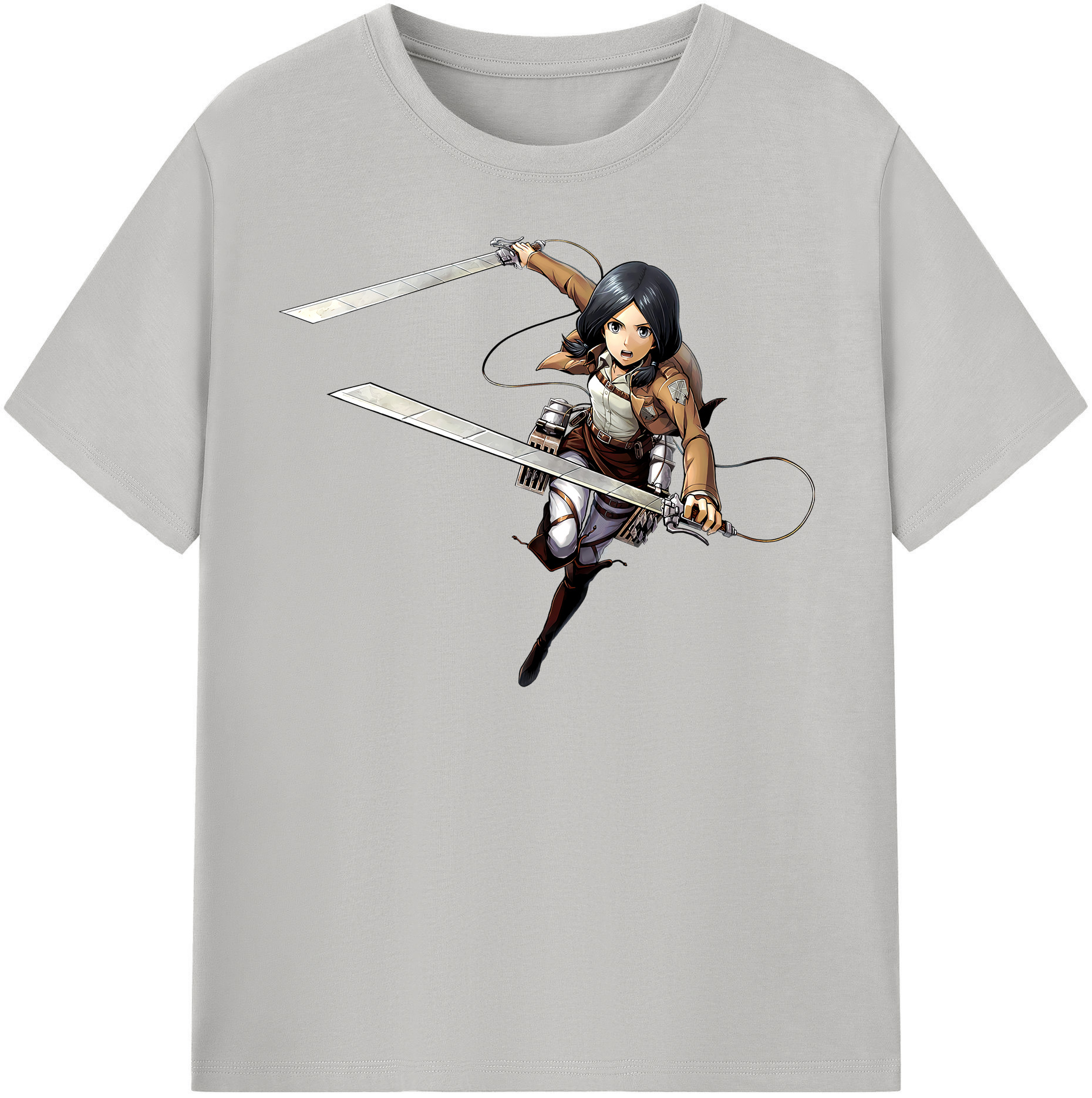 （画像用） 進撃の巨人 ミカサ·アッカーマン Attack on Titan Mikasa Ackerman レディースカジュアルプリントTシャツ（綿100％）