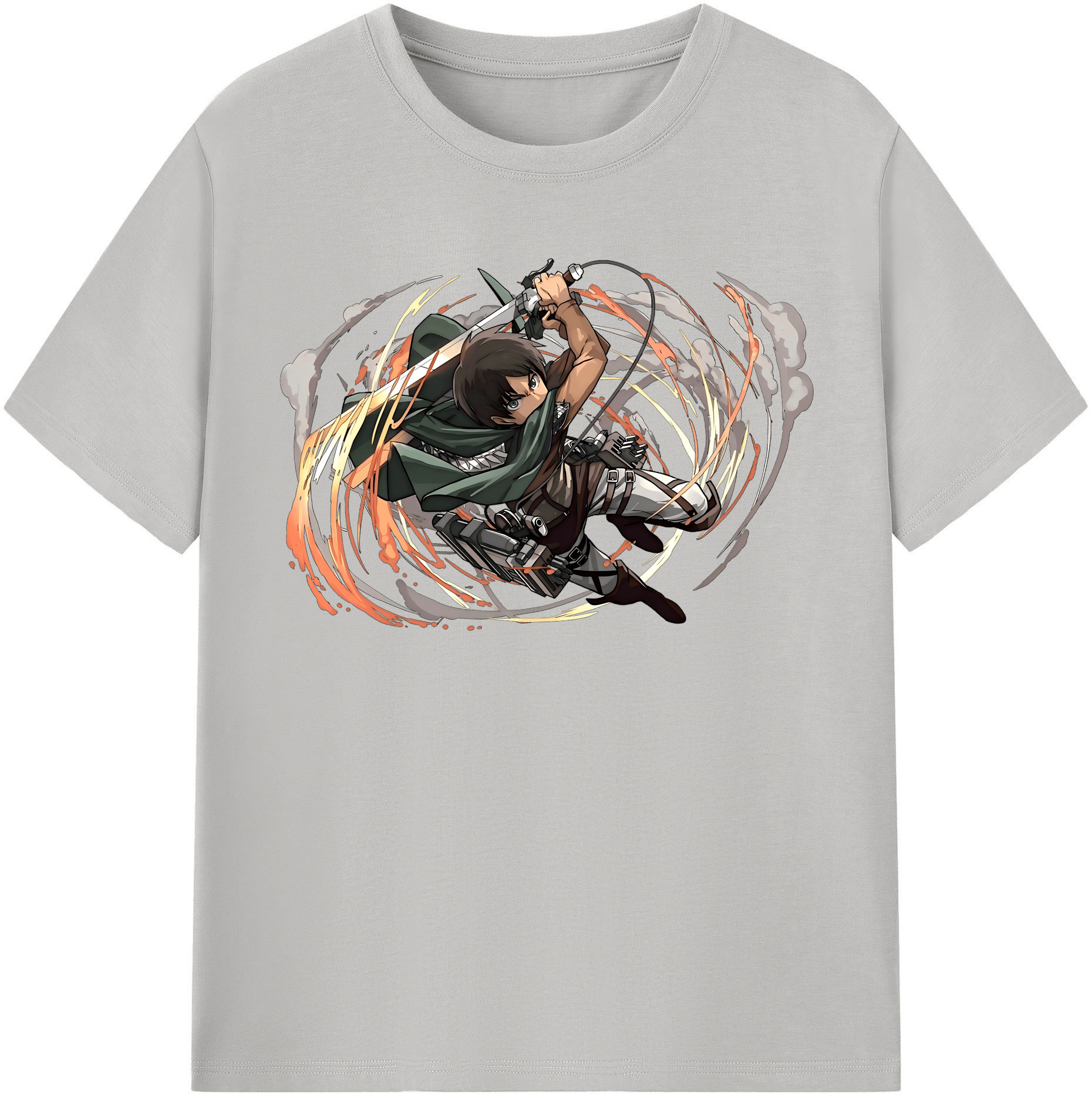 （画像用） 進撃の巨人 エレン･イェーガー Attack on Titan Eren Jäger レディースカジュアルプリントTシャツ（綿100％）