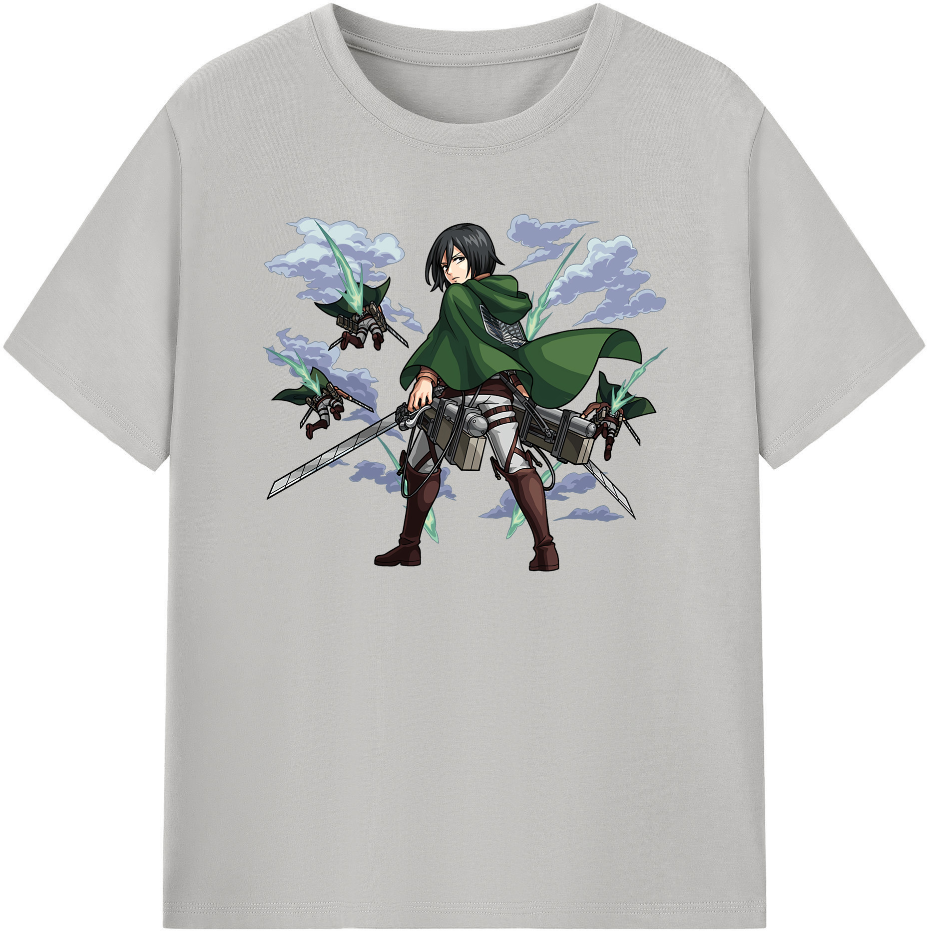 （画像用） 進撃の巨人 ミカサ·アッカーマン Attack on Titan Mikasa Ackerman レディースカジュアルプリントTシャツ（綿100％）