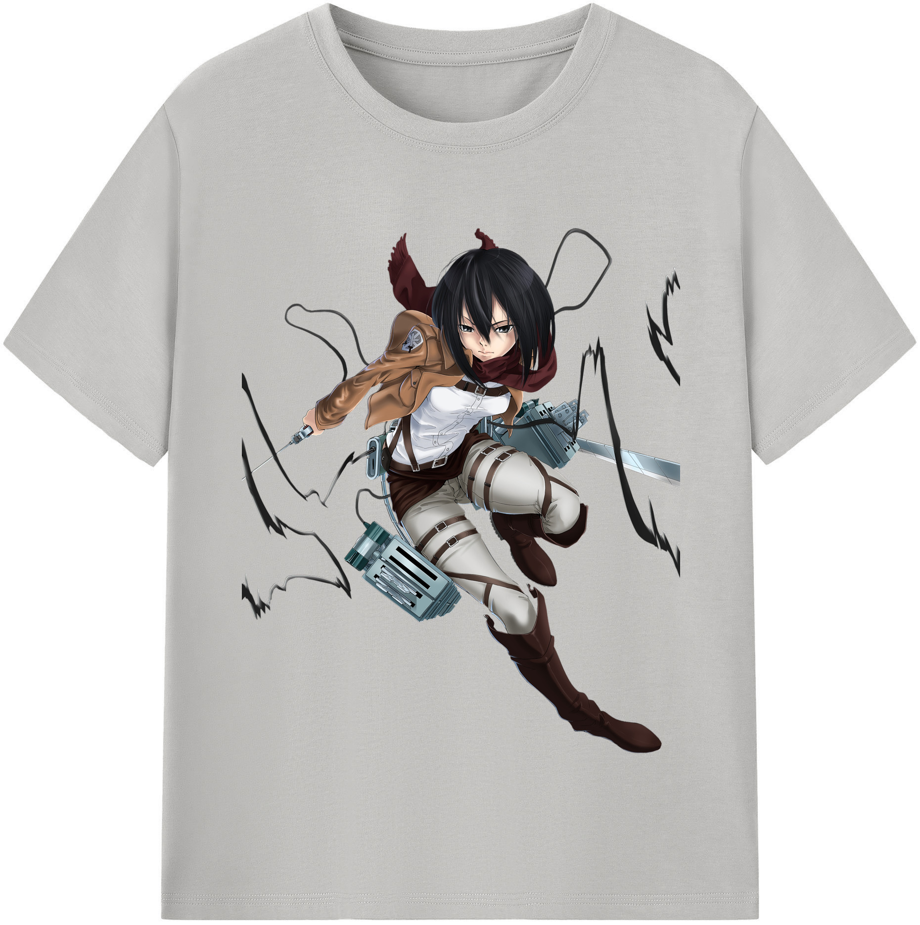 （画像用） 進撃の巨人 ミカサ·アッカーマン Attack on Titan Mikasa Ackerman レディースカジュアルプリントTシャツ（綿100％）