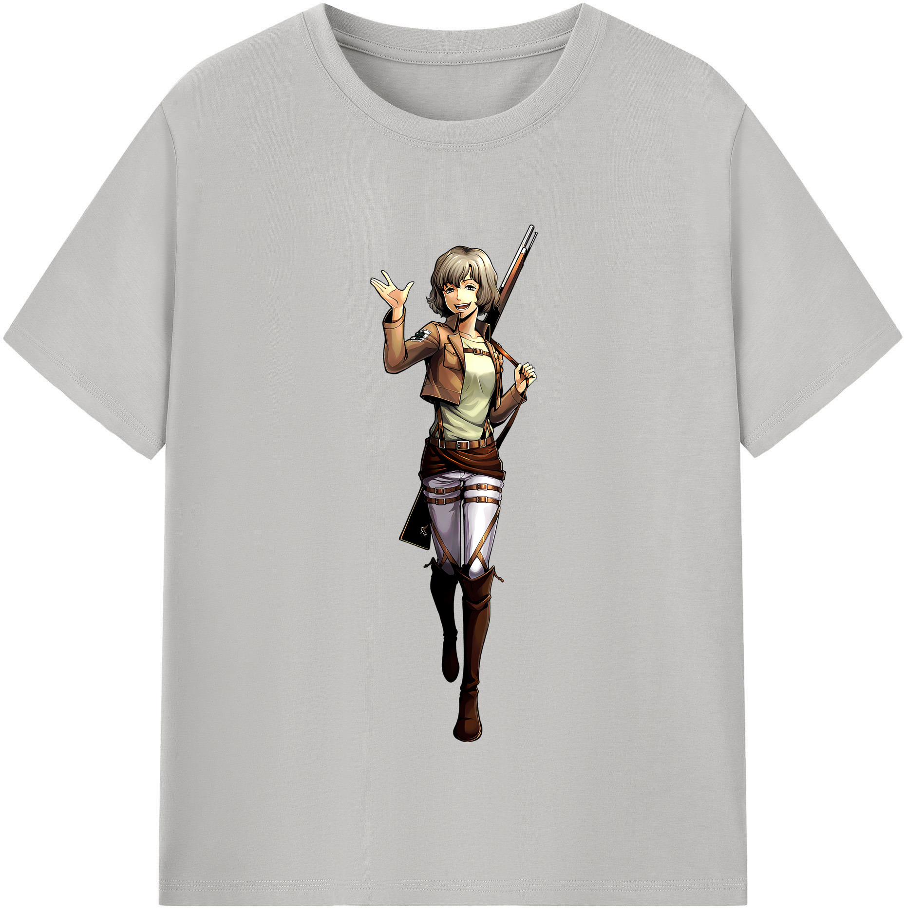 （画像用） 進撃の巨人 ヒツチ Attack on Titan Hitch レディースカジュアルプリントTシャツ（綿100％）