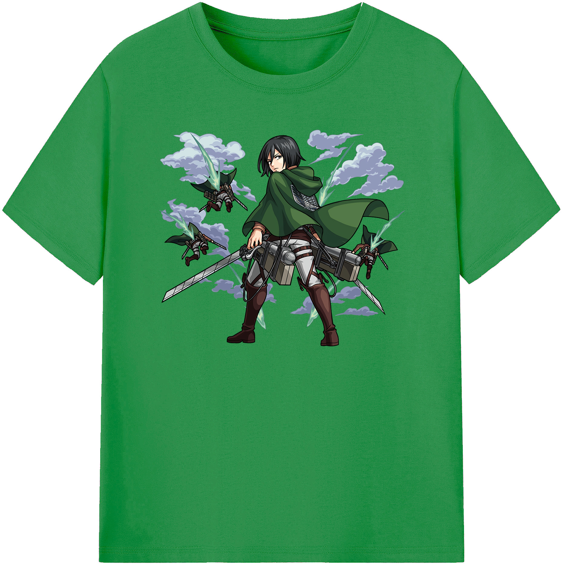（画像用） 進撃の巨人 ミカサ·アッカーマン Attack on Titan Mikasa Ackerman レディースカジュアルプリントTシャツ（綿100％）