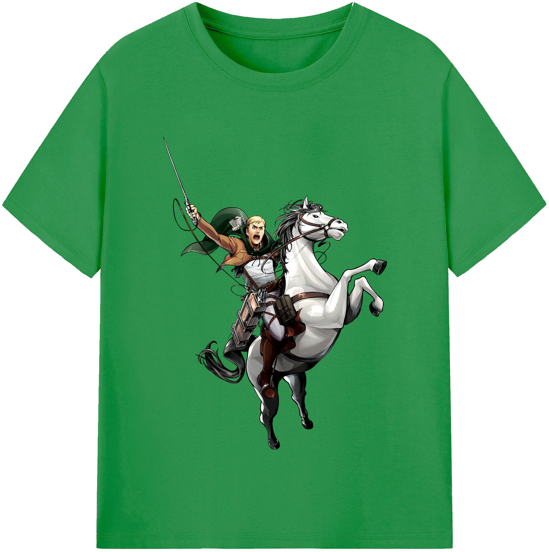 （画像用） 進撃の巨人 エルヴィン・スミス Attack on Titan Erwin Smith レディースカジュアルプリントTシャツ（綿100％）