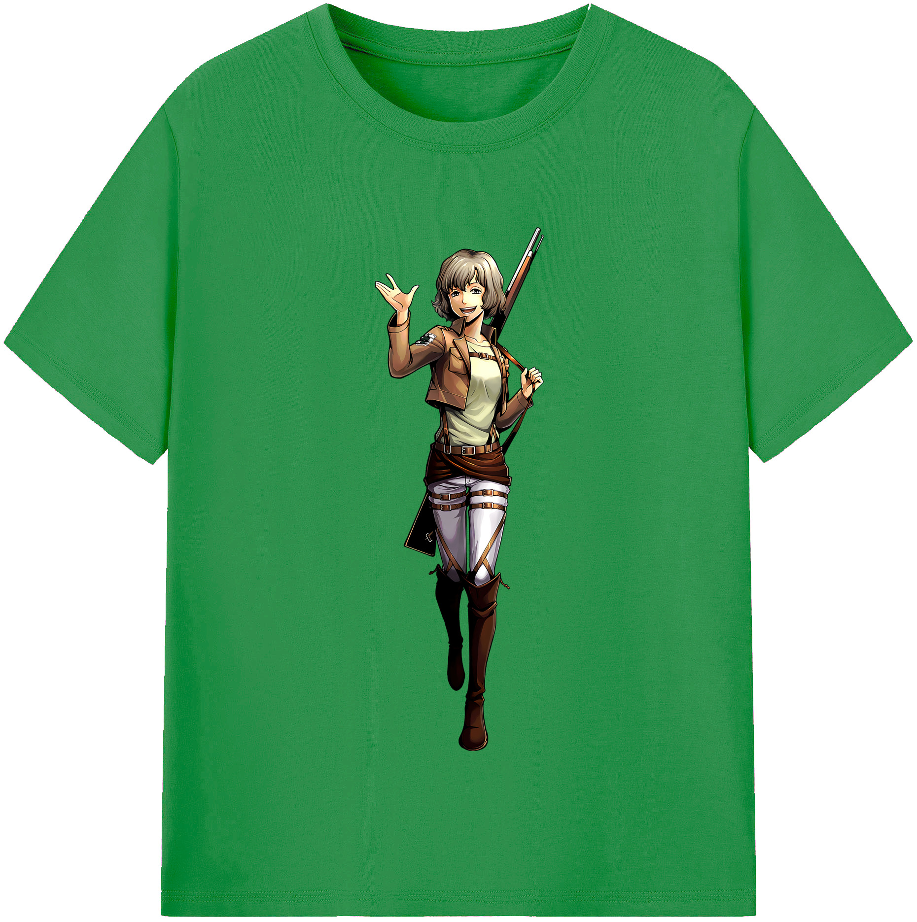 （画像用） 進撃の巨人 ヒツチ Attack on Titan Hitch レディースカジュアルプリントTシャツ（綿100％）