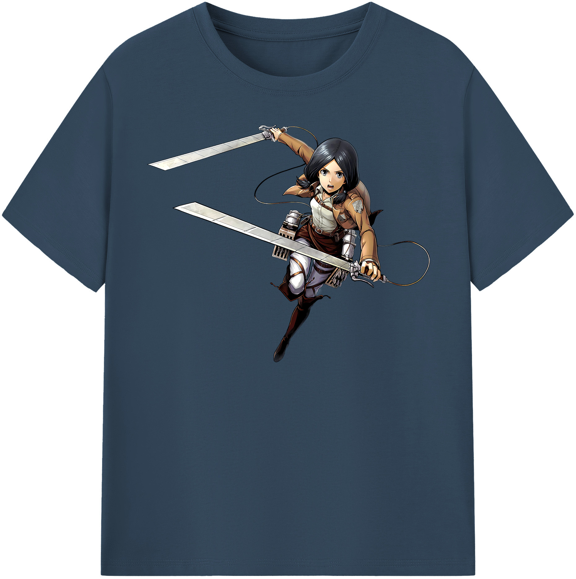 （画像用） 進撃の巨人 ミカサ·アッカーマン Attack on Titan Mikasa Ackerman レディースカジュアルプリントTシャツ（綿100％）