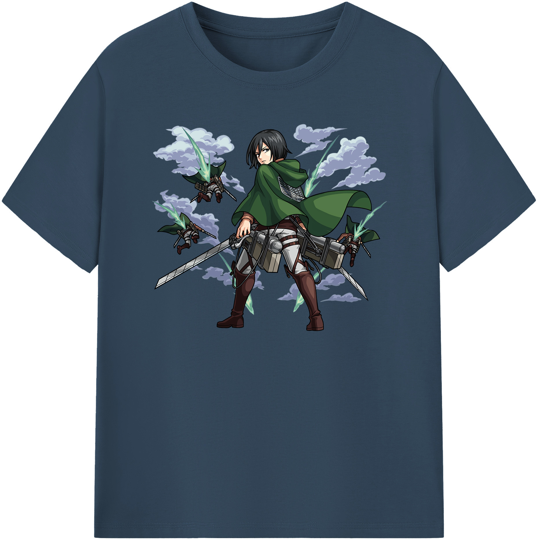 （画像用） 進撃の巨人 ミカサ·アッカーマン Attack on Titan Mikasa Ackerman レディースカジュアルプリントTシャツ（綿100％）