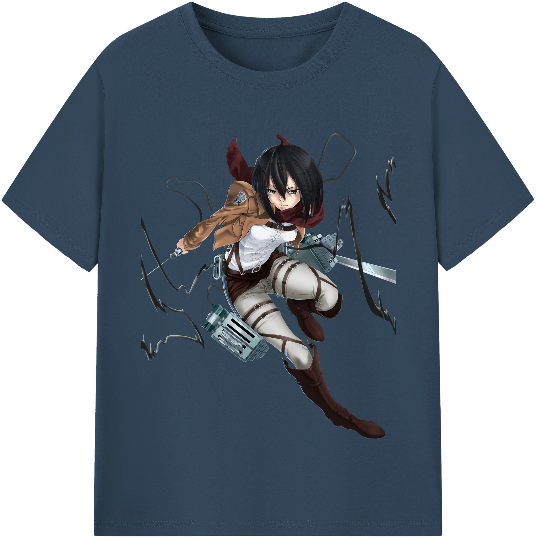 （画像用） 進撃の巨人 ミカサ·アッカーマン Attack on Titan Mikasa Ackerman レディースカジュアルプリントTシャツ（綿100％）