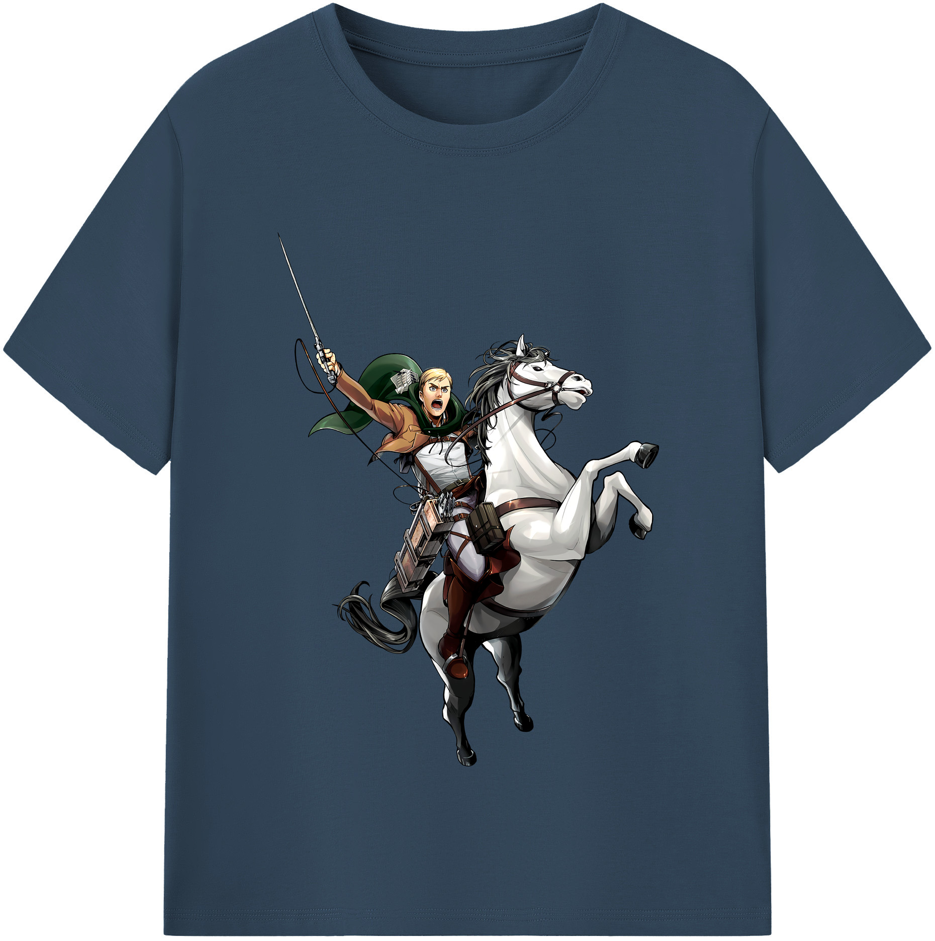 （画像用） 進撃の巨人 エルヴィン・スミス Attack on Titan Erwin Smith レディースカジュアルプリントTシャツ（綿100％）