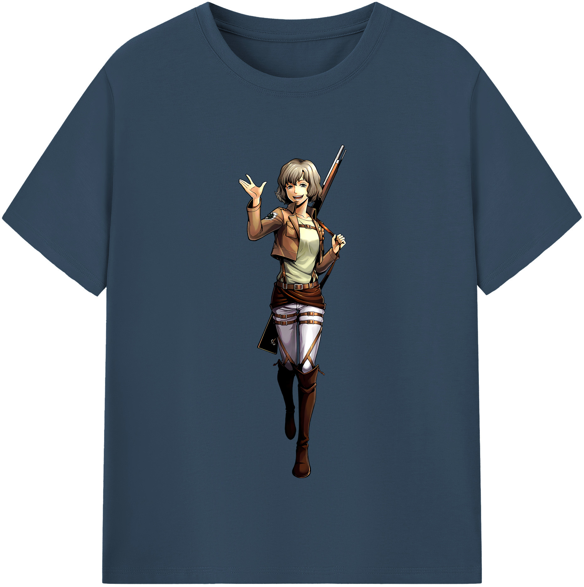 （画像用） 進撃の巨人 ヒツチ Attack on Titan Hitch レディースカジュアルプリントTシャツ（綿100％）