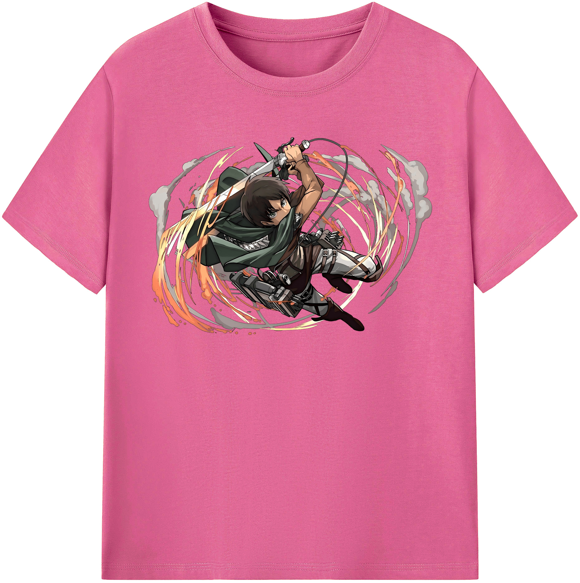 （画像用） 進撃の巨人 エレン･イェーガー Attack on Titan Eren Jäger レディースカジュアルプリントTシャツ（綿100％）
