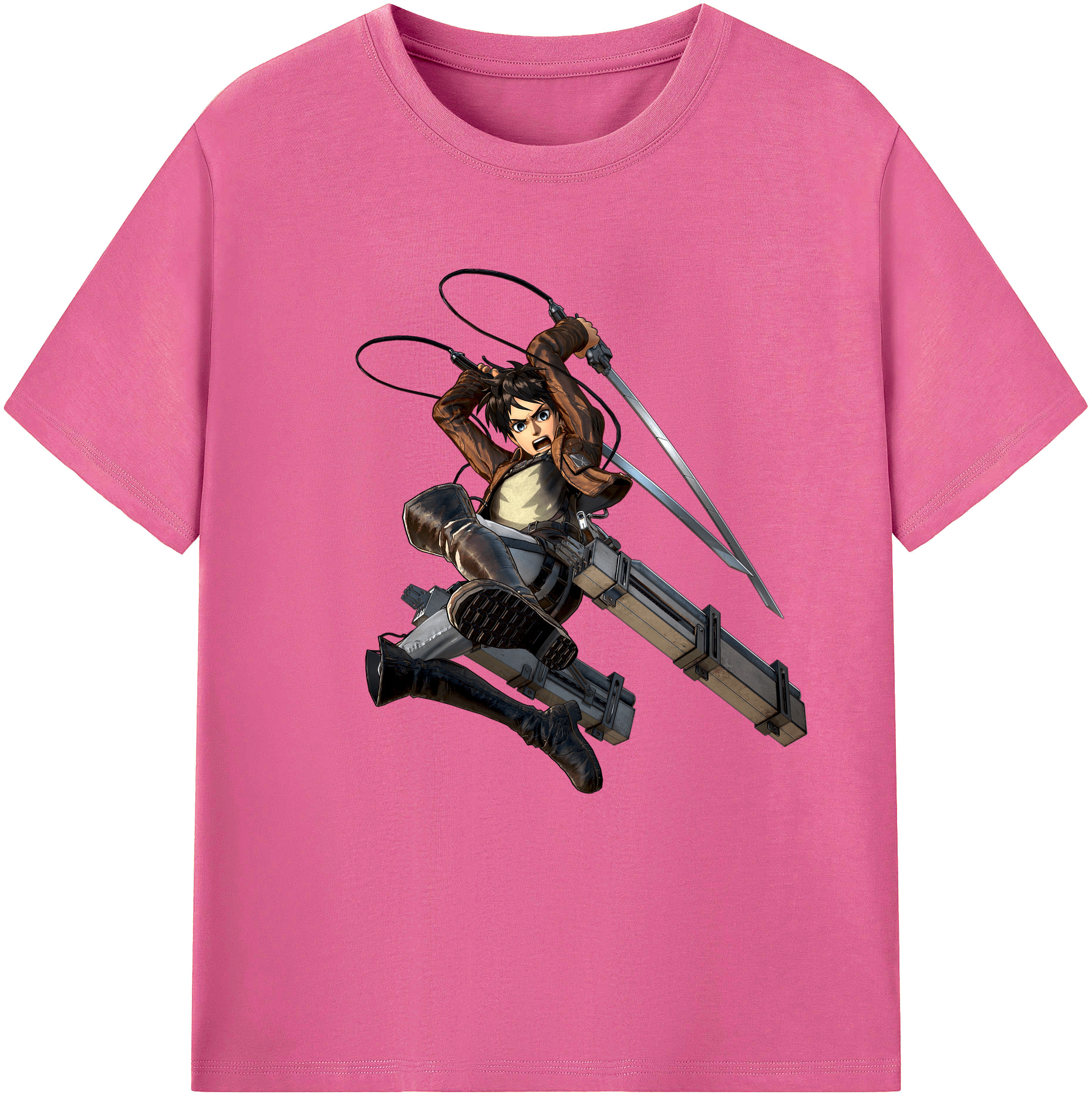 （画像用） 進撃の巨人 エレン･イェーガー Attack on Titan Eren Jäger レディースカジュアルプリントTシャツ（綿100％）