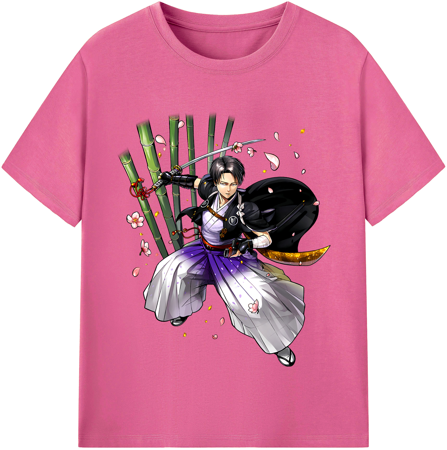 （画像用） 進撃の巨人 リヴァイ·アッカーマン Attack on Titan Levi Ackerman レディースカジュアルプリントTシャツ（綿100％）
