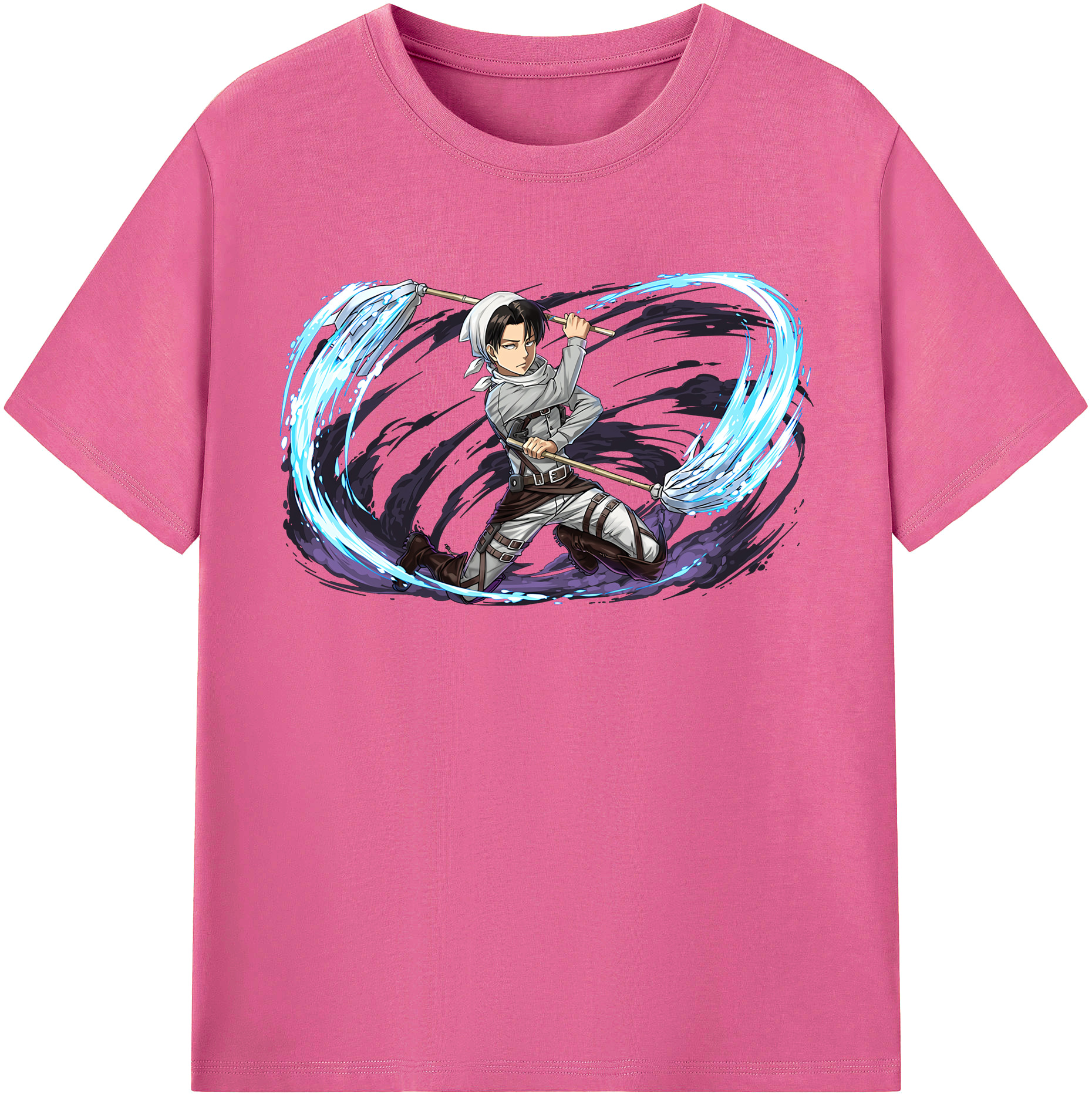 （画像用） 進撃の巨人 リヴァイ·アッカーマン Attack on Titan Levi Ackerman レディースカジュアルプリントTシャツ（綿100％）
