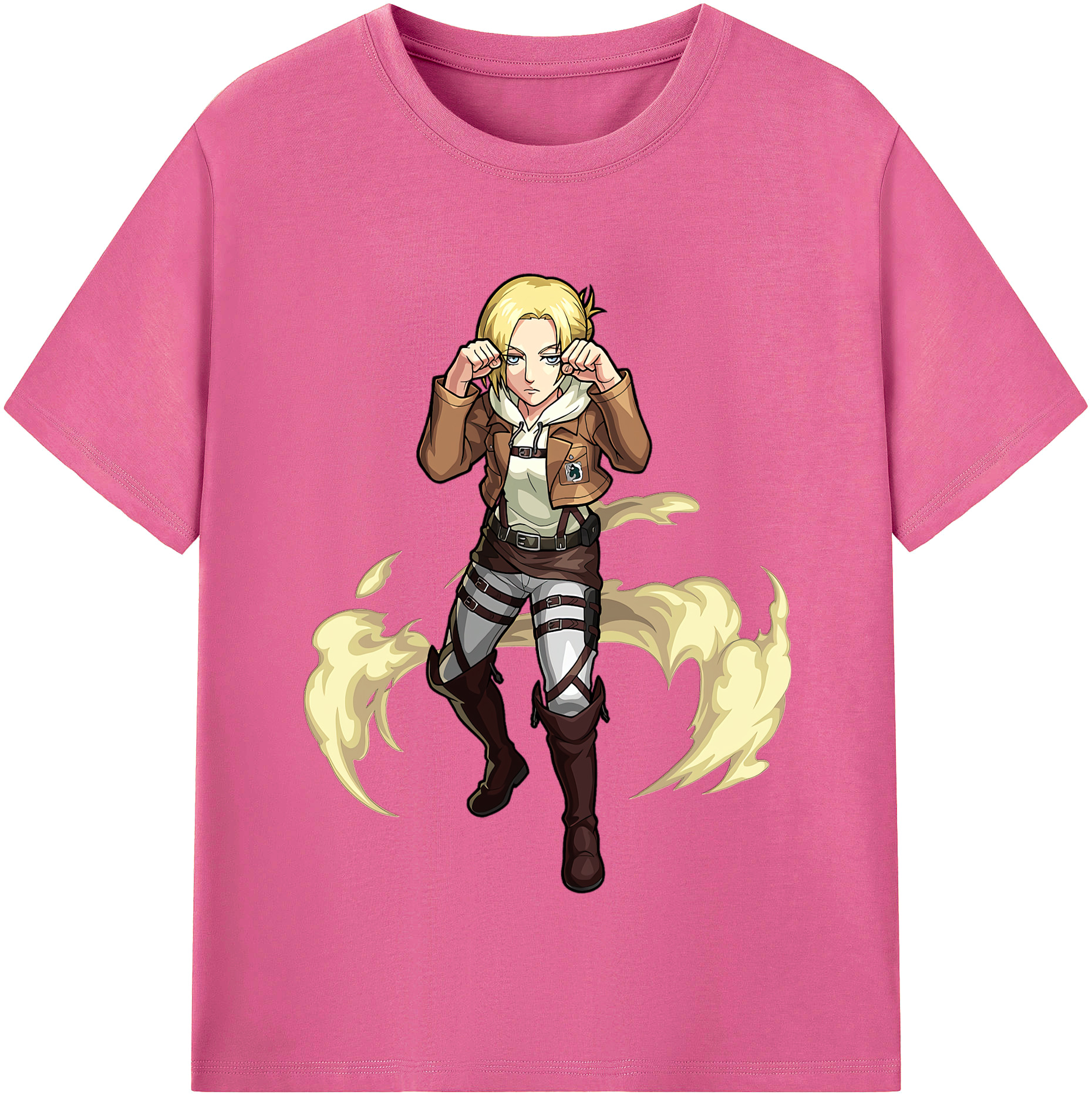 （画像用） 進撃の巨人 アニ・レオンハート Attack on Titan Annie Leonhart レディースカジュアルプリントTシャツ（綿100％）