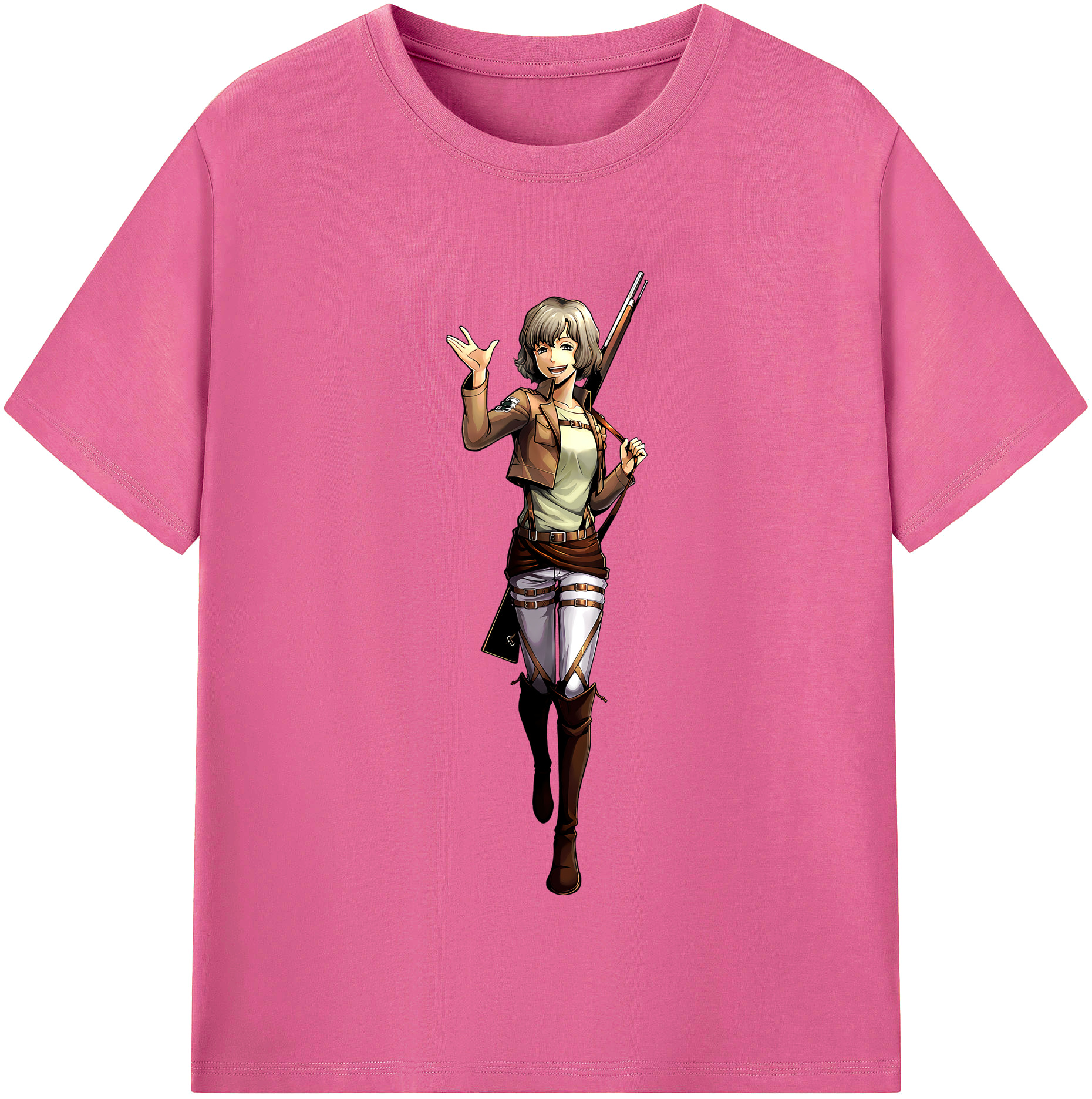 （画像用） 進撃の巨人 ヒツチ Attack on Titan Hitch レディースカジュアルプリントTシャツ（綿100％）