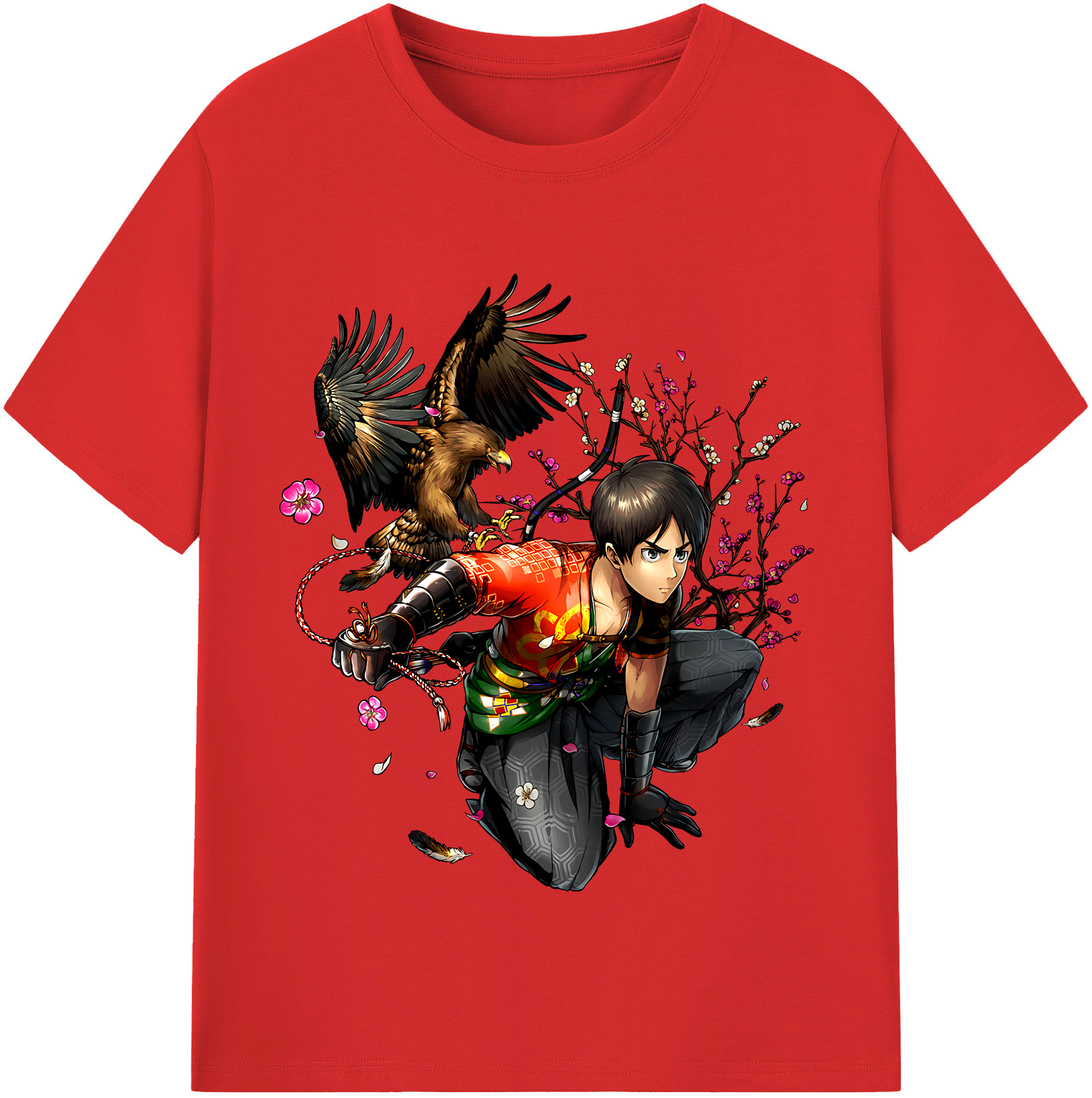 （画像用） 進撃の巨人 エレン･イェーガー Attack on Titan Eren Jäger レディースカジュアルプリントTシャツ（綿100％）