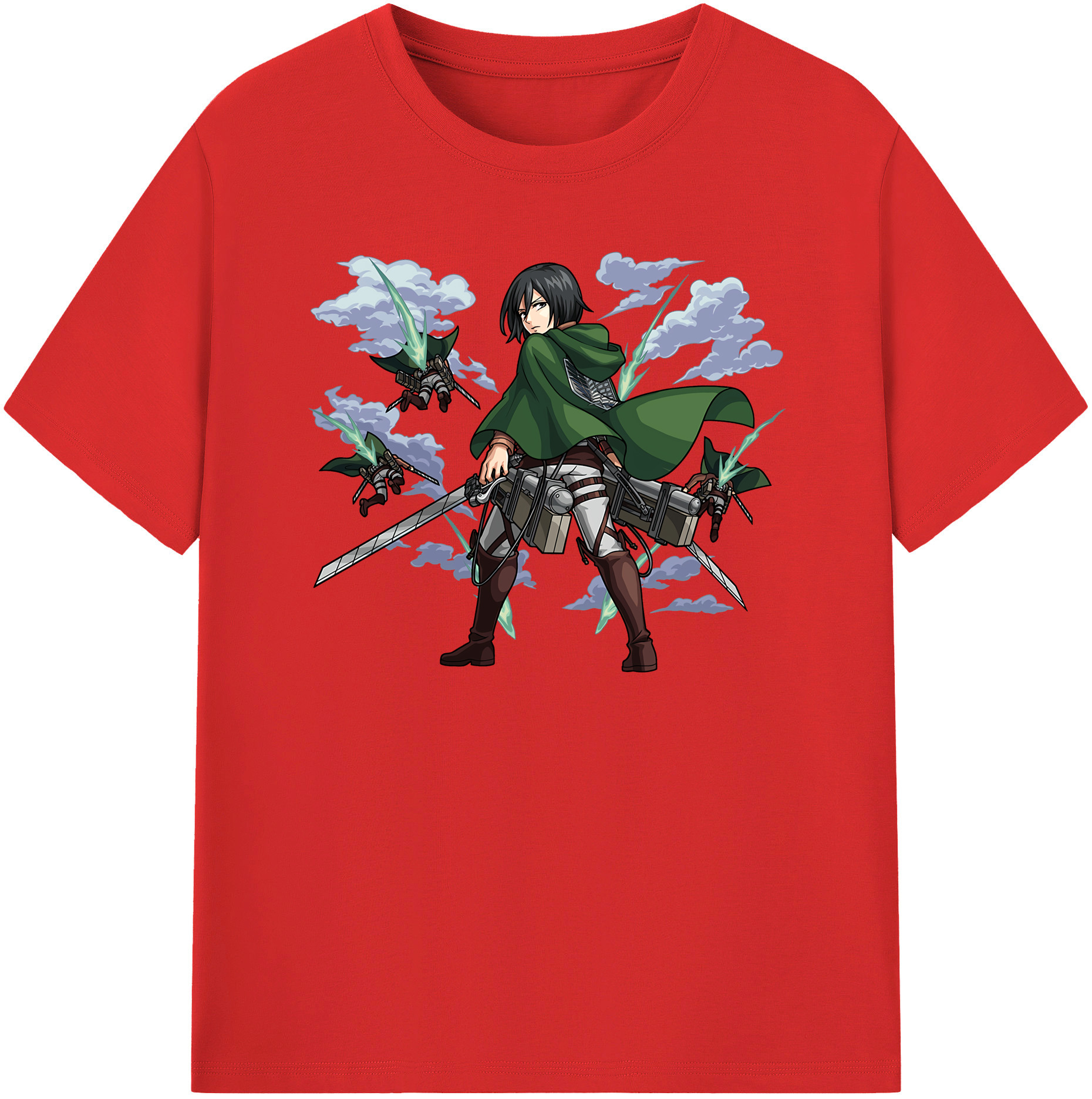 （画像用） 進撃の巨人 ミカサ·アッカーマン Attack on Titan Mikasa Ackerman レディースカジュアルプリントTシャツ（綿100％）