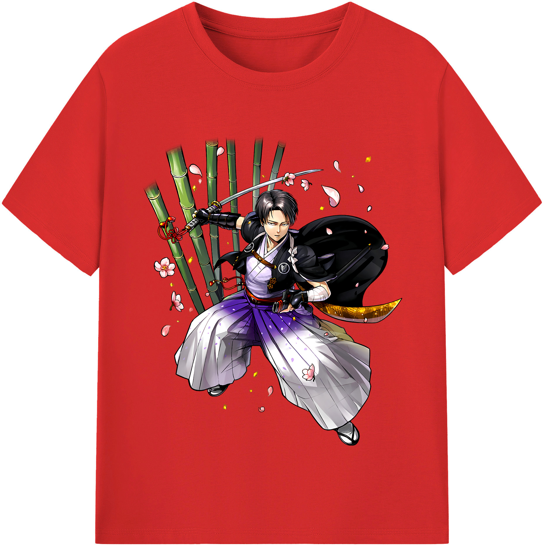 （画像用） 進撃の巨人 リヴァイ·アッカーマン Attack on Titan Levi Ackerman レディースカジュアルプリントTシャツ（綿100％）
