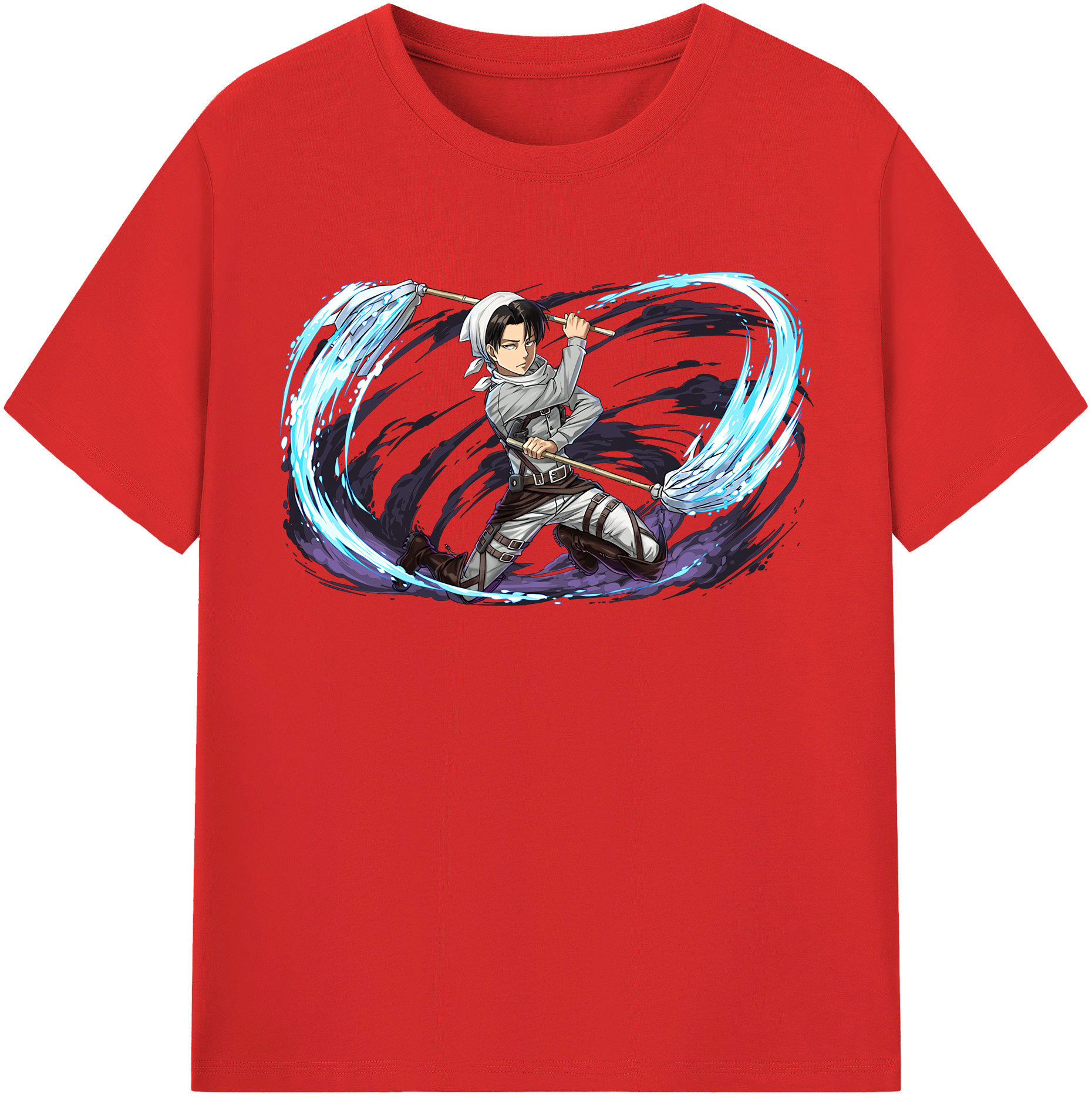 （画像用） 進撃の巨人 リヴァイ·アッカーマン Attack on Titan Levi Ackerman レディースカジュアルプリントTシャツ（綿100％）