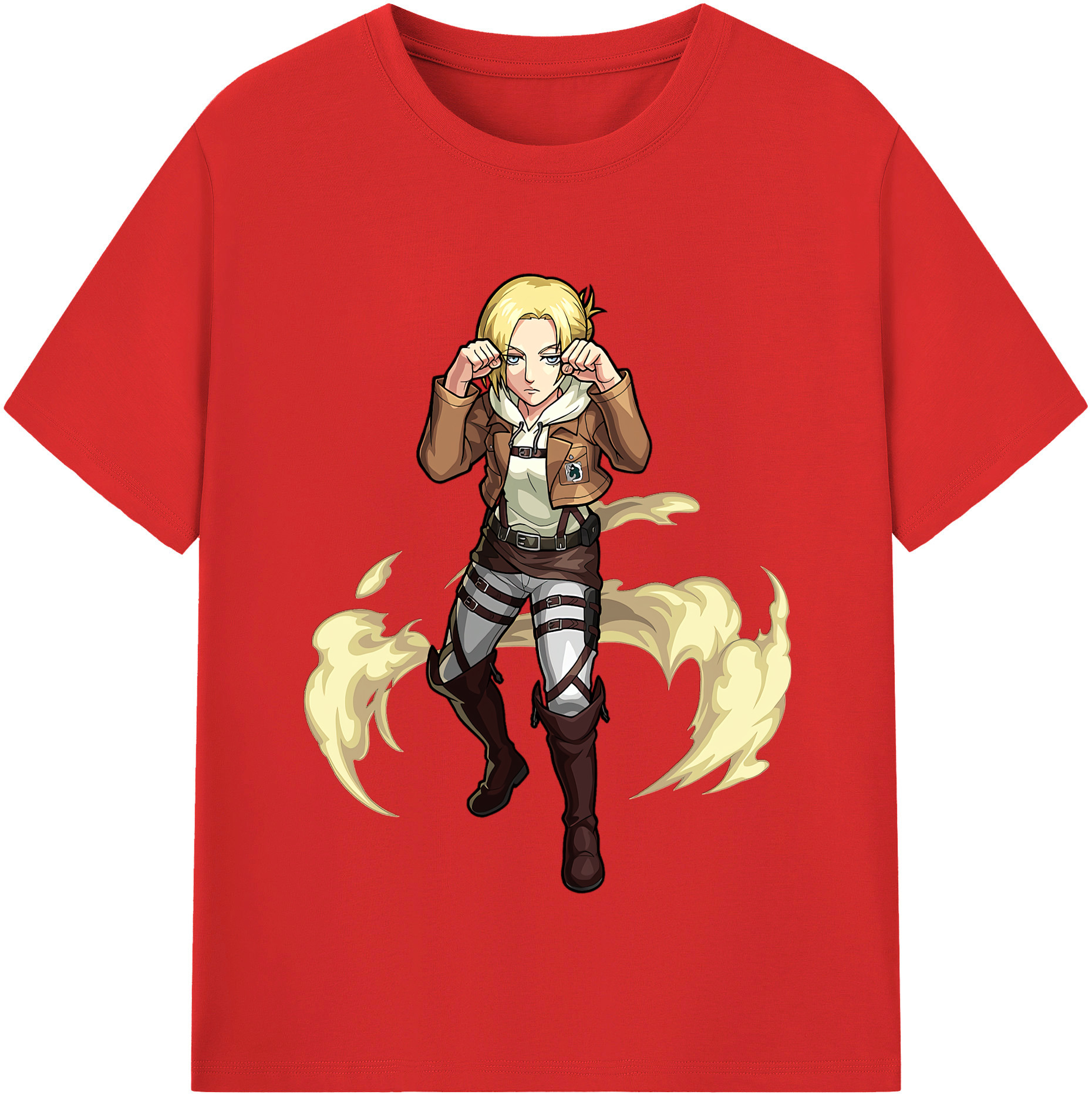 （画像用） 進撃の巨人 アニ・レオンハート Attack on Titan Annie Leonhart レディースカジュアルプリントTシャツ（綿100％）