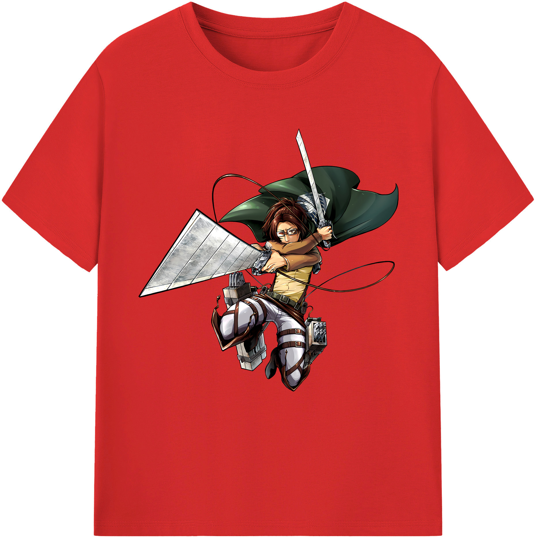 （画像用） 進撃の巨人 ハンジ·ゾエ Attack on Titan Hanji Zoe レディースカジュアルプリントTシャツ（綿100％）