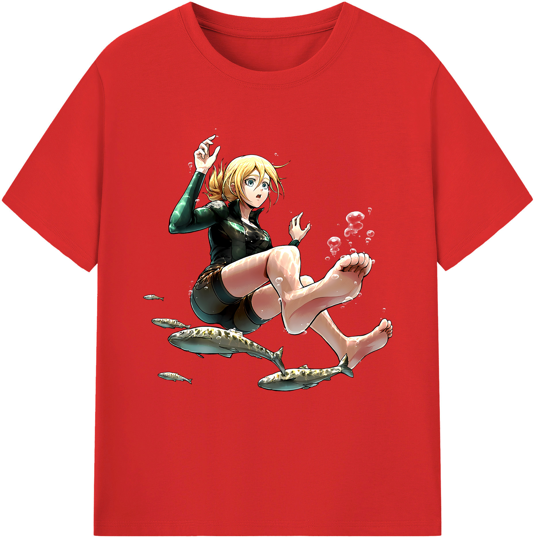 （画像用） 進撃の巨人 クリスタ·レンズ Attack on Titan Christa Lenz レディースカジュアルプリントTシャツ（綿100％）