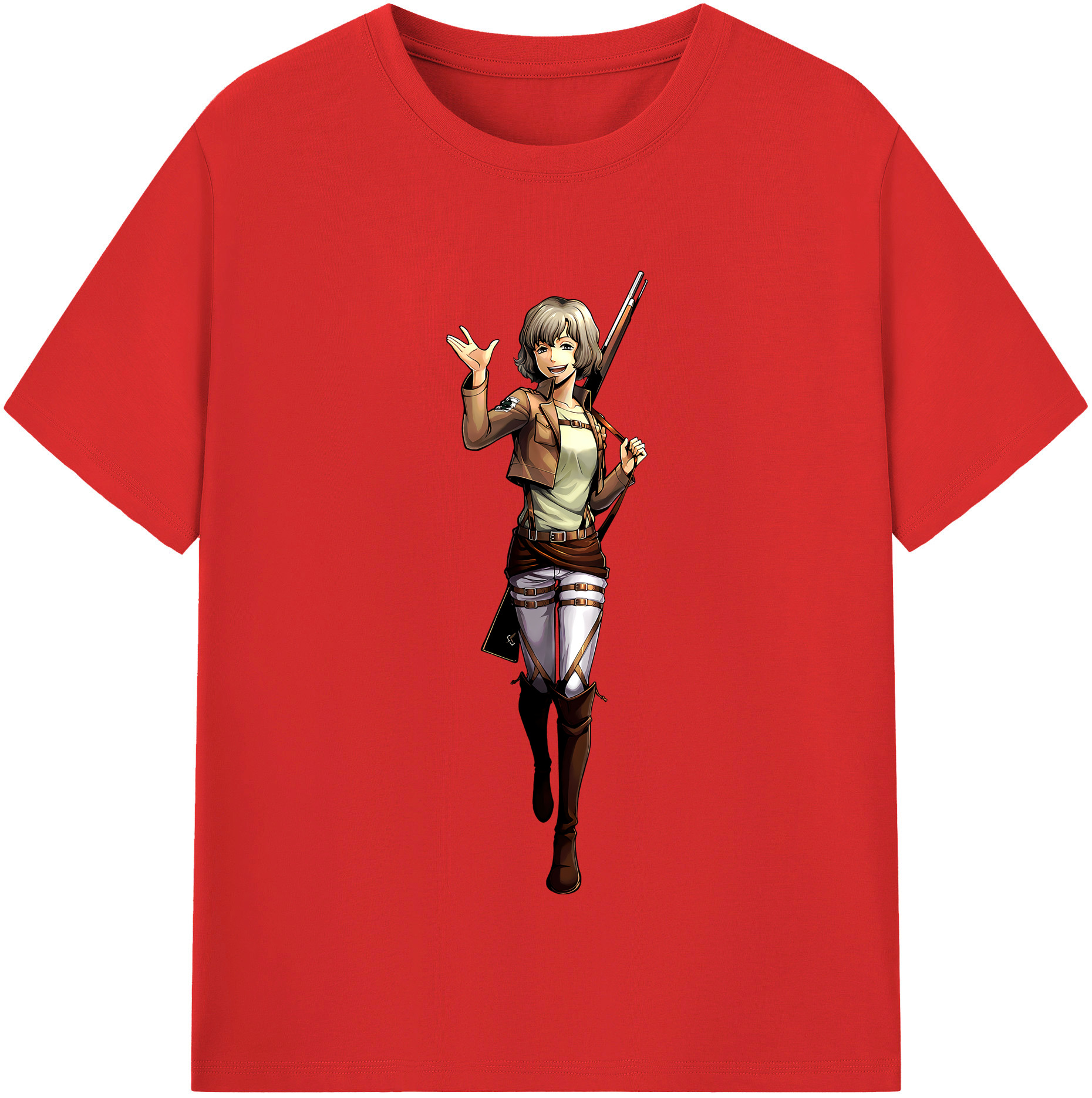（画像用） 進撃の巨人 ヒツチ Attack on Titan Hitch レディースカジュアルプリントTシャツ（綿100％）