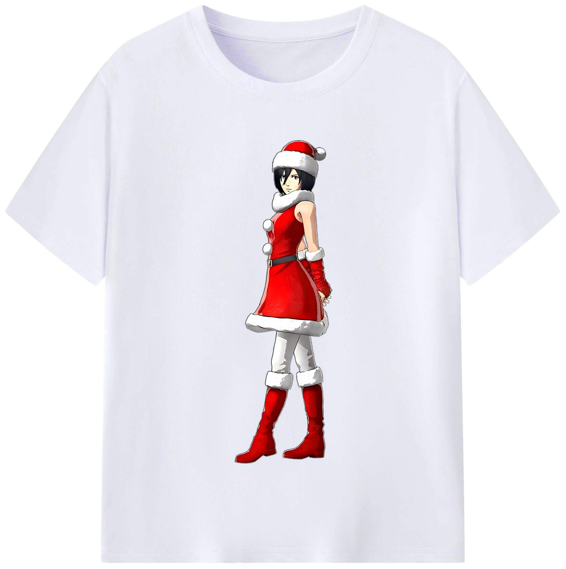 （画像用） 進撃の巨人 ミカサ·アッカーマン Attack on Titan Mikasa Ackerman レディースカジュアルプリントTシャツ（綿100％）