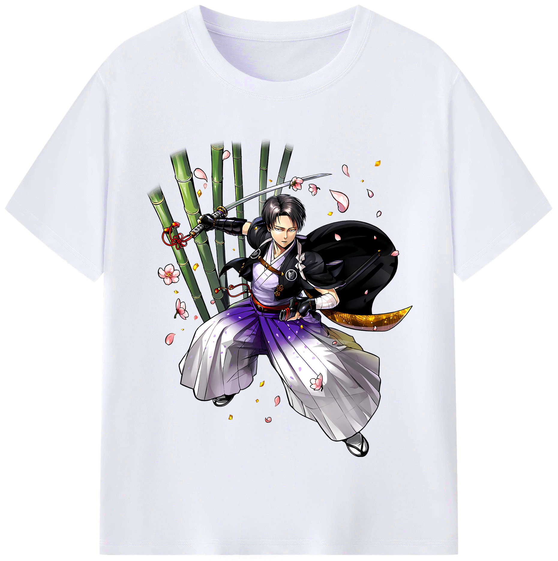 （画像用） 進撃の巨人 リヴァイ·アッカーマン Attack on Titan Levi Ackerman レディースカジュアルプリントTシャツ（綿100％）