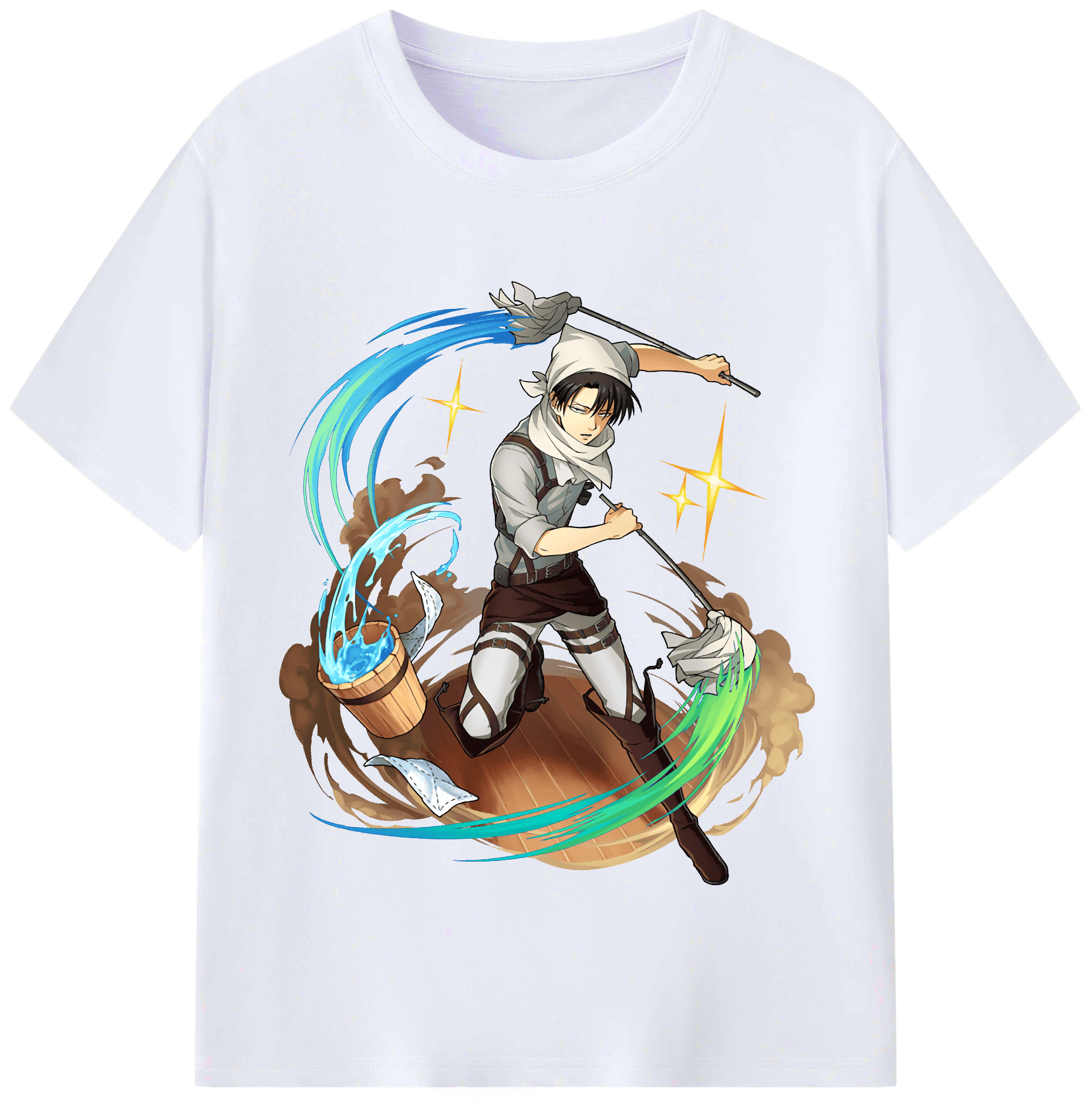 （画像用） 進撃の巨人 リヴァイ·アッカーマン Attack on Titan Levi Ackerman レディースカジュアルプリントTシャツ（綿100％）